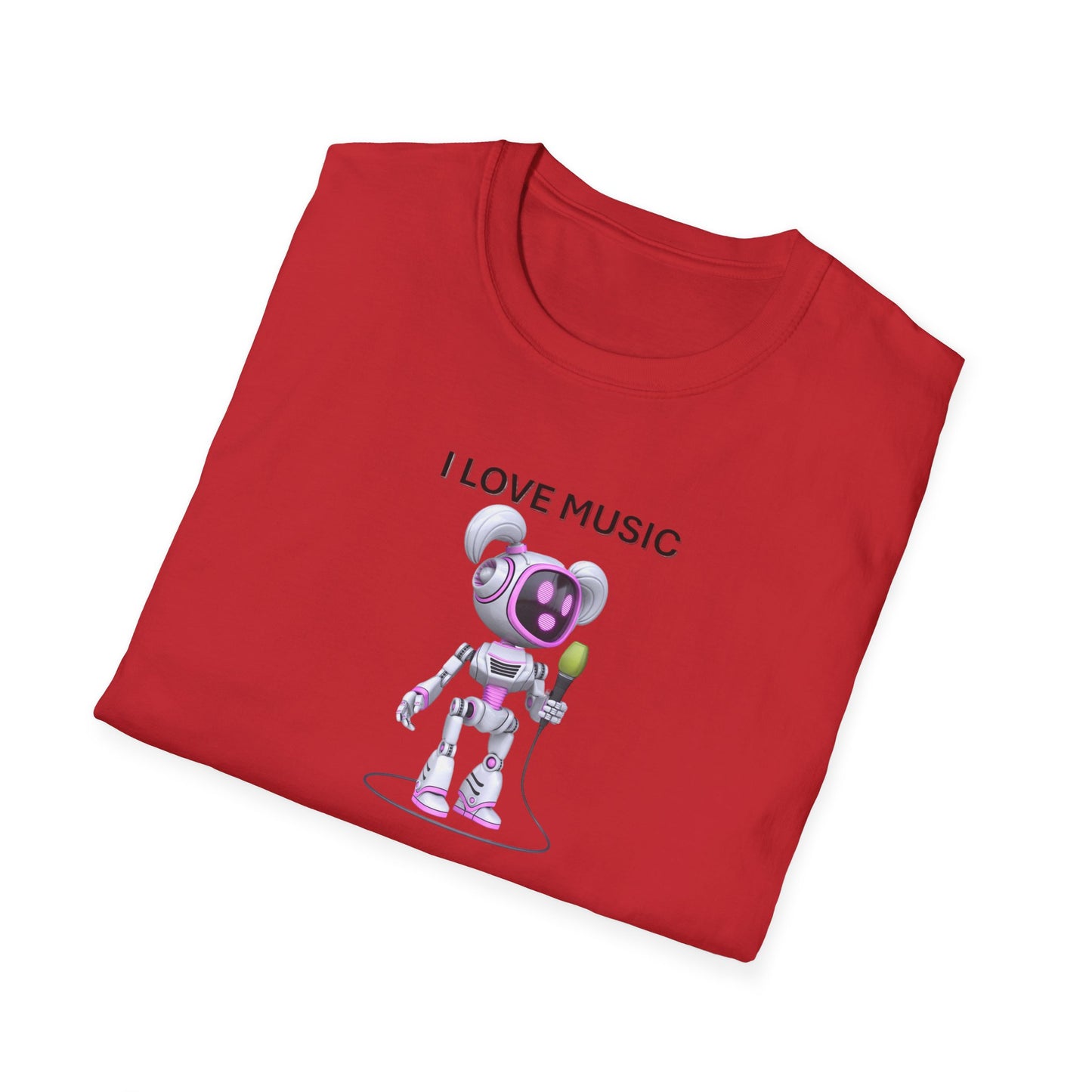 I Love Music Robot Woman - Unisex Soft style T-Shirt