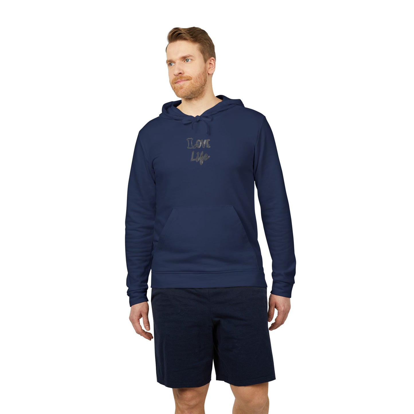 Love Life Plain Adidas Fleece Unisex Sweatshirt Hoodie, Warm Winter Outerwear, Comfy Pullover Jumper, Cozy Sweater Gift