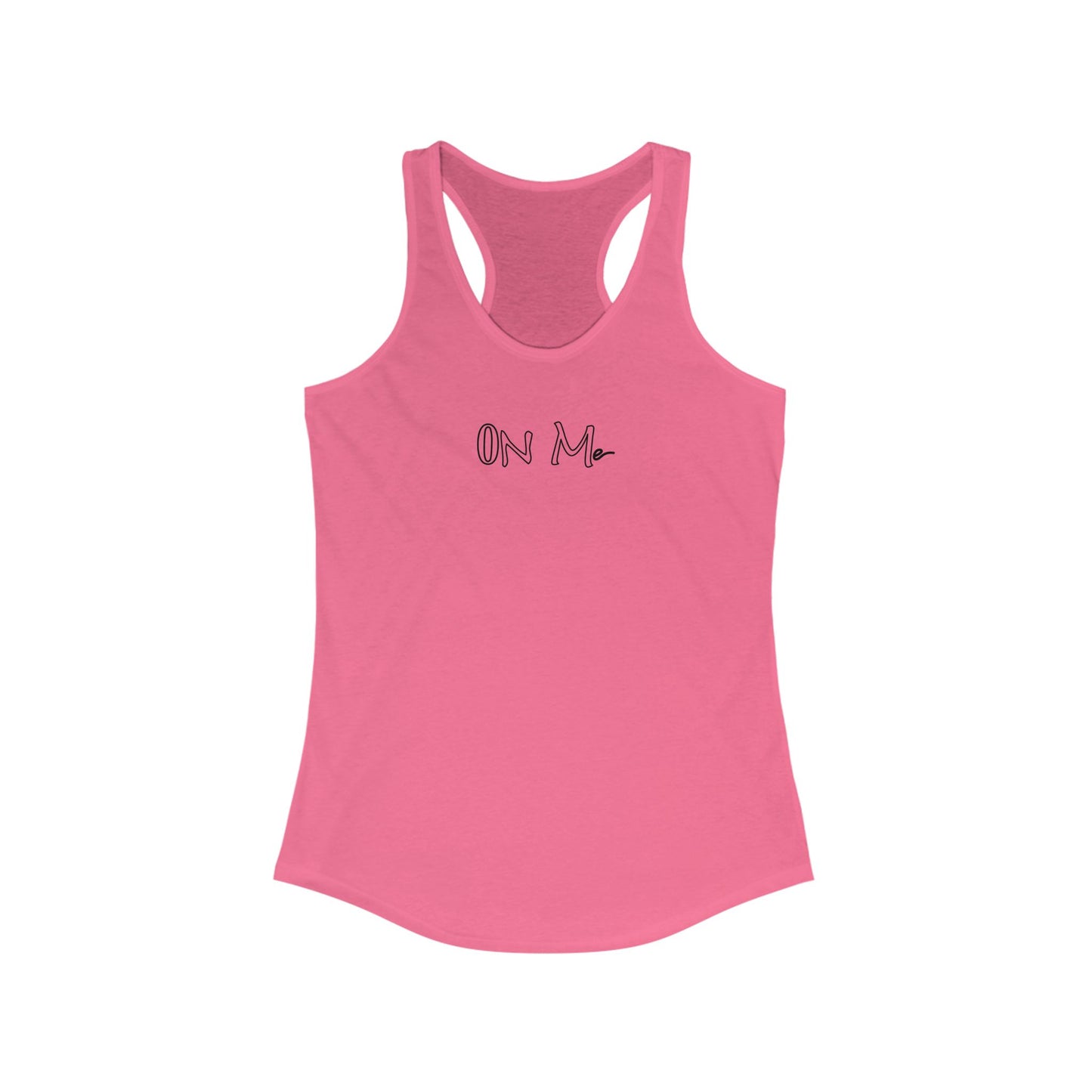 On Me Black Ink - Stylish Women's Racerback Tank Top - Perfect for Gym, Yoga, Running, Casual Wear, and Summer Outings