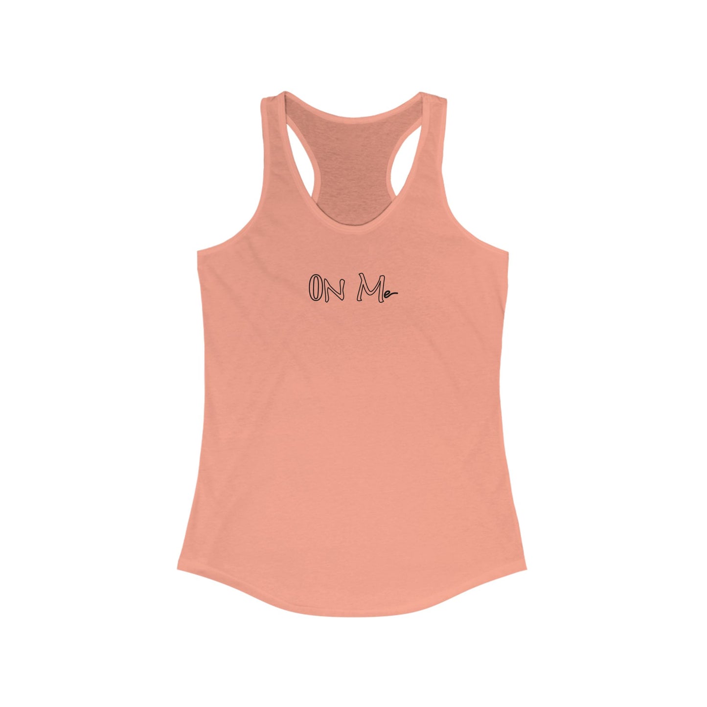 On Me Black Ink - Stylish Women's Racerback Tank Top - Perfect for Gym, Yoga, Running, Casual Wear, and Summer Outings