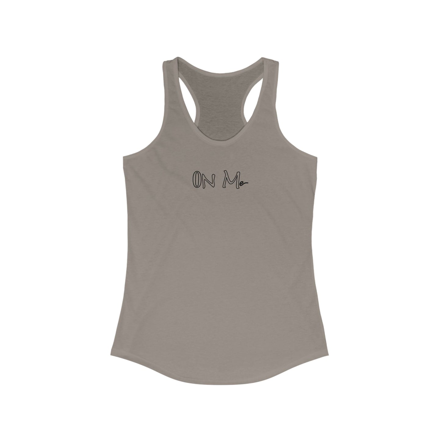 On Me Black Ink - Stylish Women's Racerback Tank Top - Perfect for Gym, Yoga, Running, Casual Wear, and Summer Outings