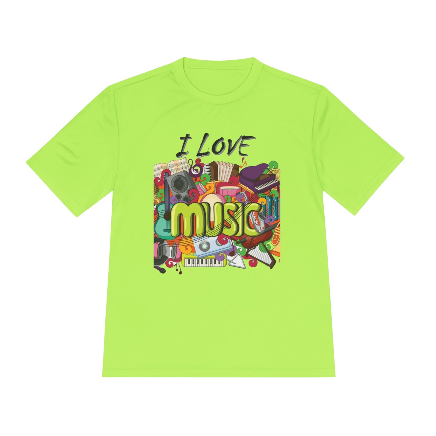 I Love Music- Unisex Moisture Wicking Tee