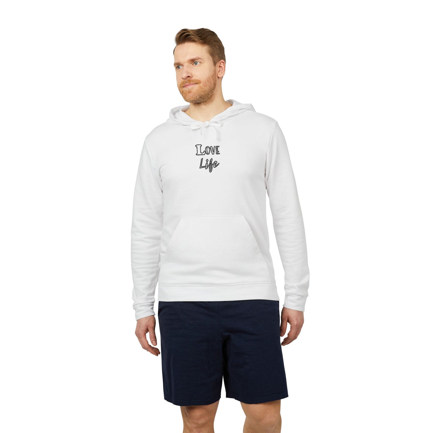 Love Life Plain Adidas Fleece Unisex Sweatshirt Hoodie, Warm Winter Outerwear, Comfy Pullover Jumper, Cozy Sweater Gift