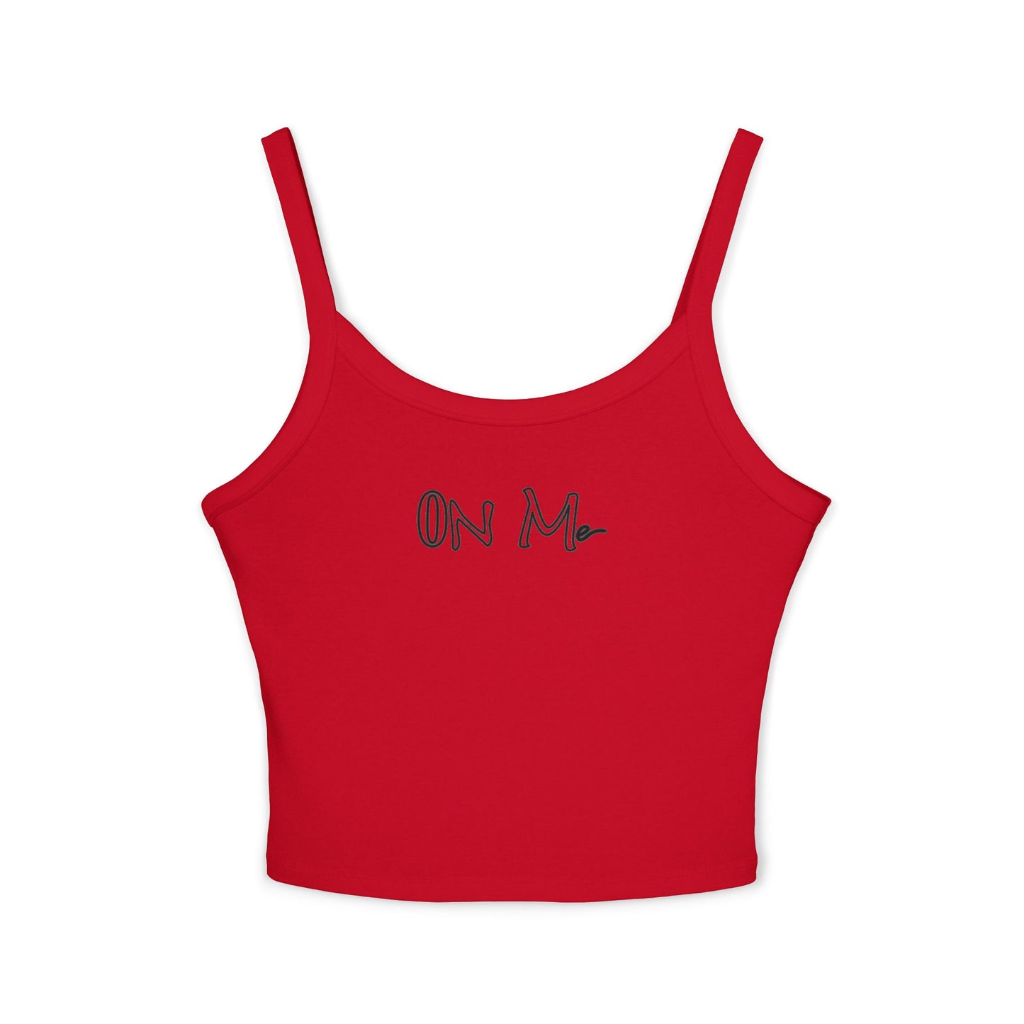 On Me Black Ink - Stylish Women's Spaghetti Strap Tank Top - Perfect for Summer, Casual Wear, Beach Days, Outdoor Events, Layering