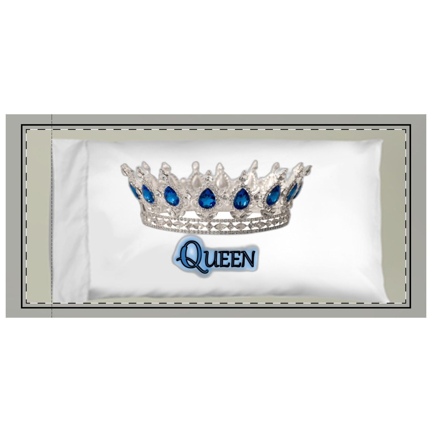 Queen Microfiber Pillowcase, Crown Decor, Royal Gift, Bedroom Accessories, Cozy Sleep, Birthday Present, Home Decor