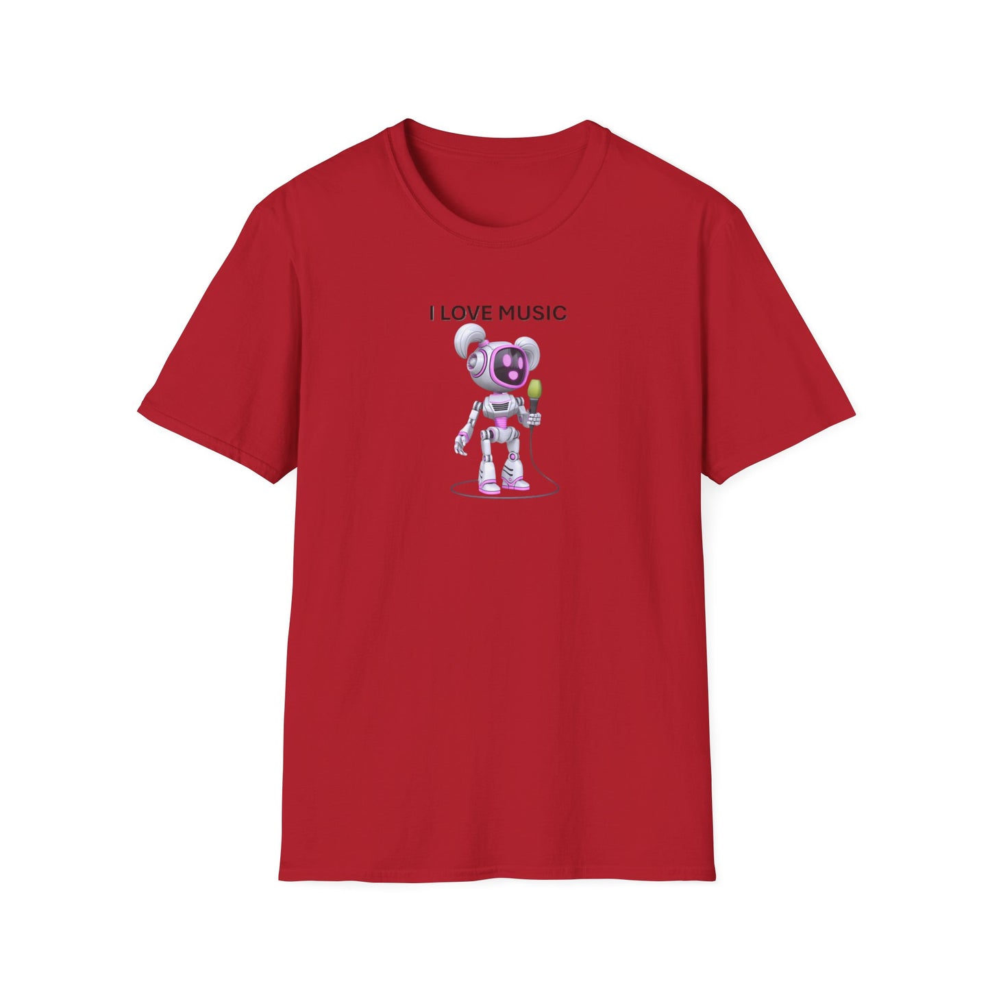 I Love Music Robot Woman - Unisex Soft style T-Shirt