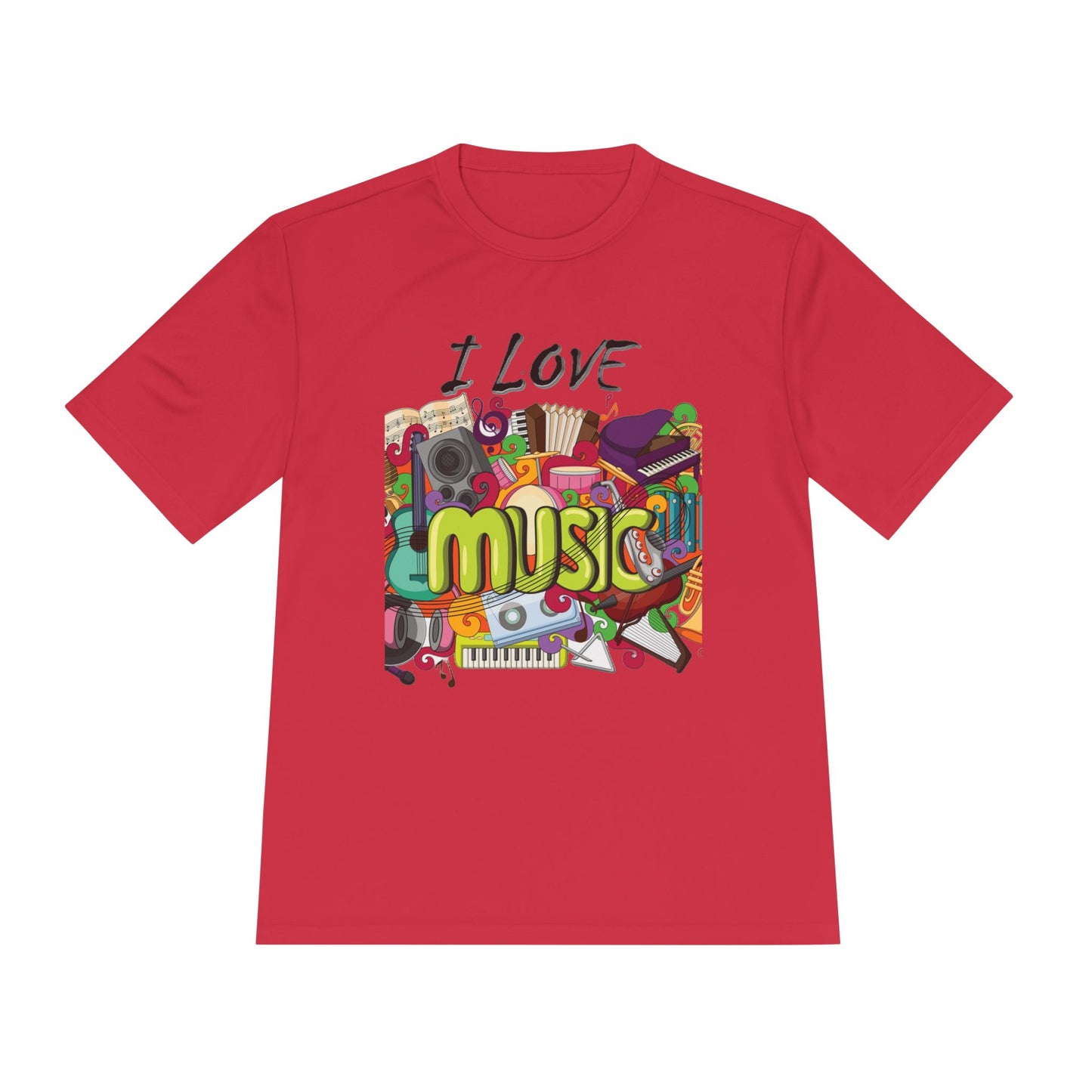 I Love Music- Unisex Moisture Wicking Tee