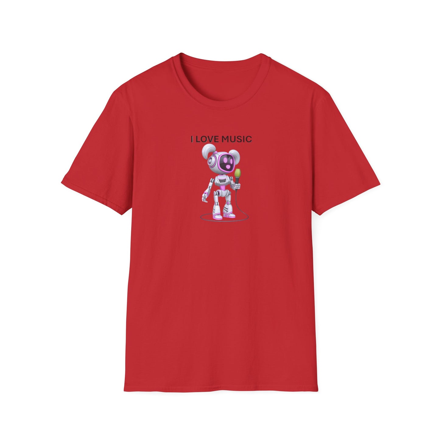 I Love Music Robot Woman - Unisex Soft style T-Shirt