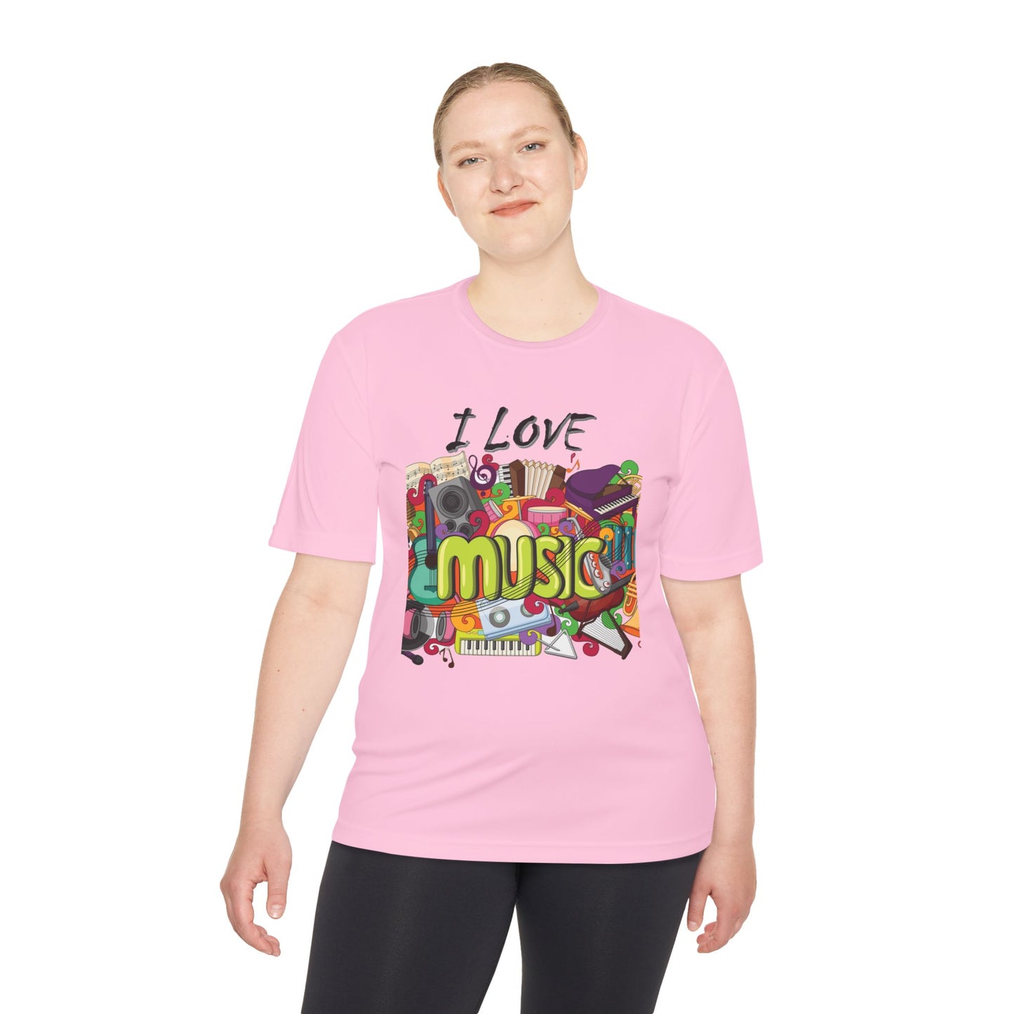 I Love Music- Unisex Moisture Wicking Tee