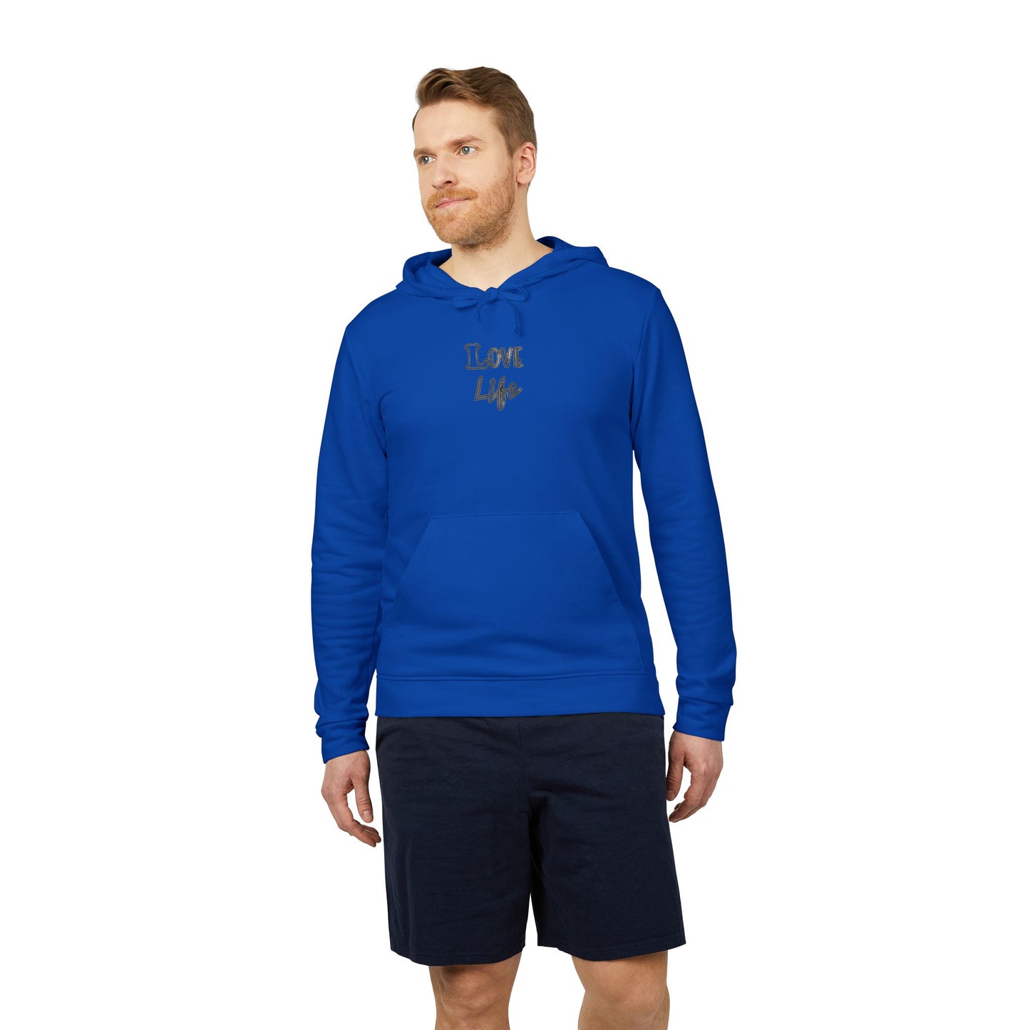 Love Life Plain Adidas Fleece Unisex Sweatshirt Hoodie, Warm Winter Outerwear, Comfy Pullover Jumper, Cozy Sweater Gift
