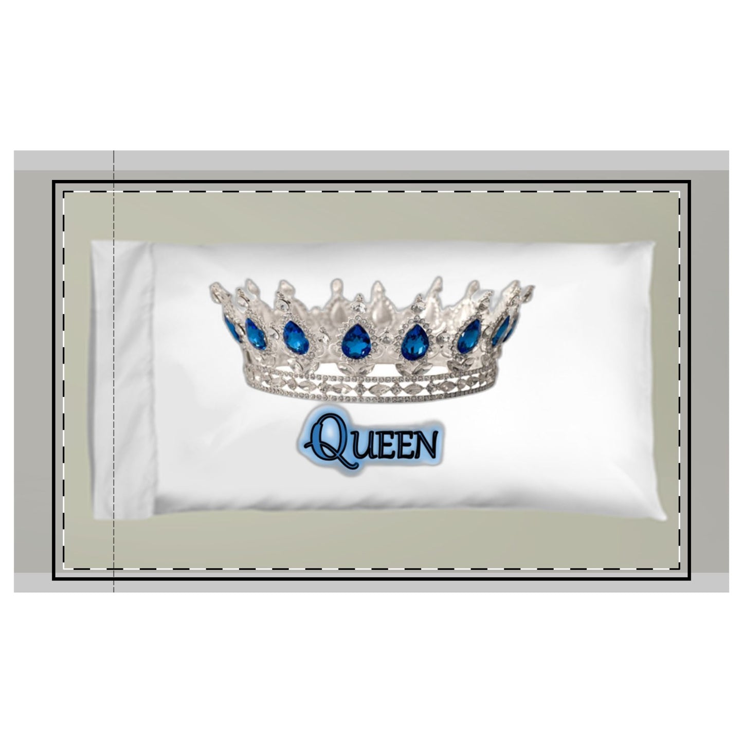 Queen Microfiber Pillowcase, Crown Decor, Royal Gift, Bedroom Accessories, Cozy Sleep, Birthday Present, Home Decor