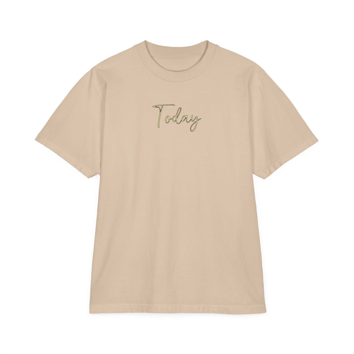Today - Unisex T-Shirt, Drop-Shoulder Tee, Garment-Dyed Shirt, Casual Top for Men and Women, Comfortable Oversized Tee