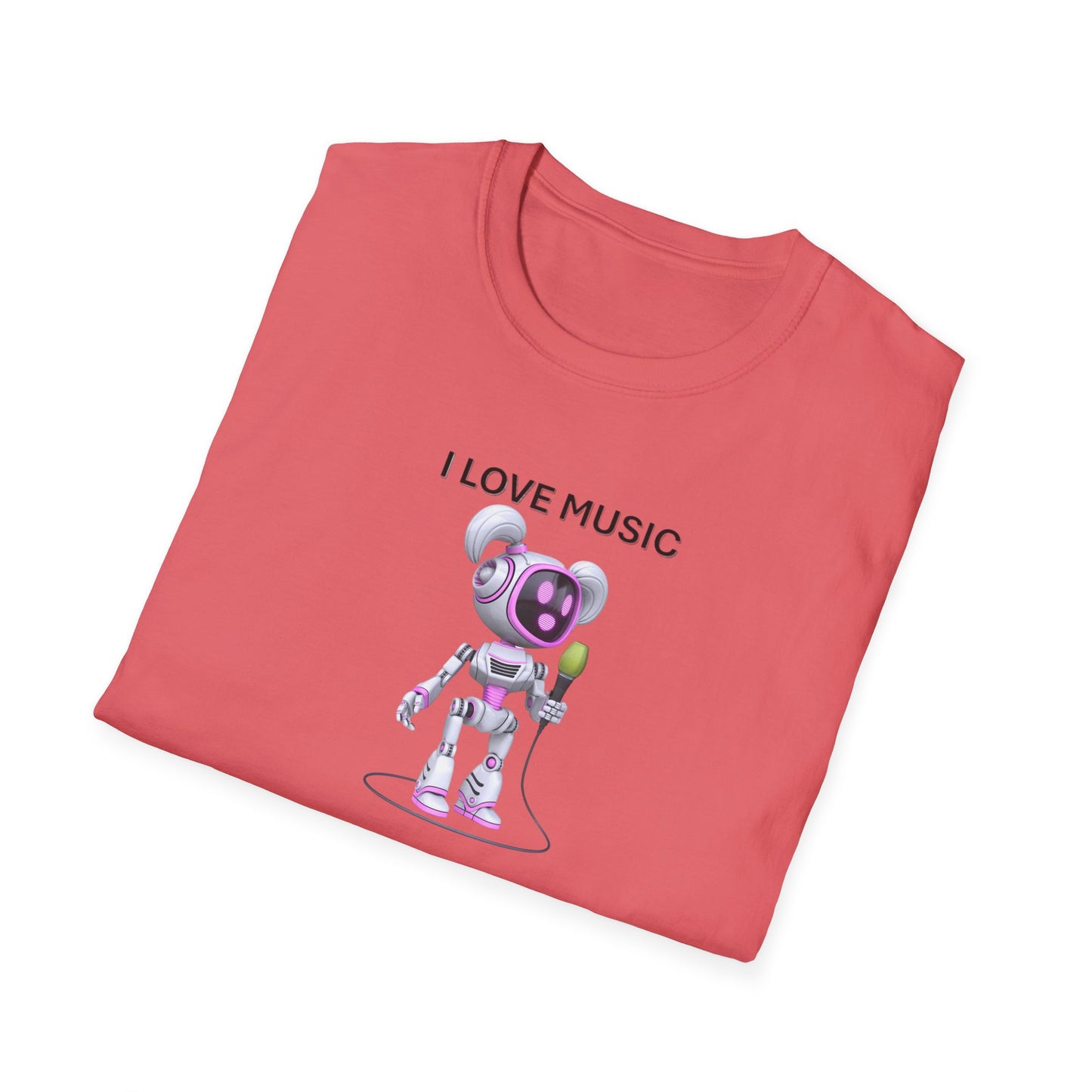 I Love Music Robot Woman - Unisex Soft style T-Shirt