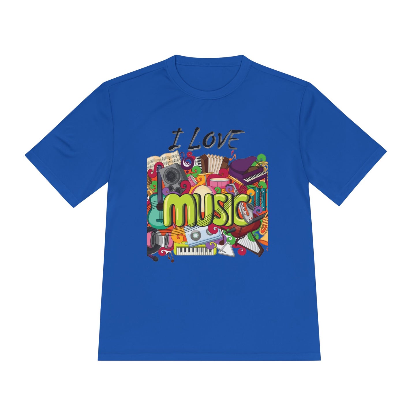 I Love Music- Unisex Moisture Wicking Tee