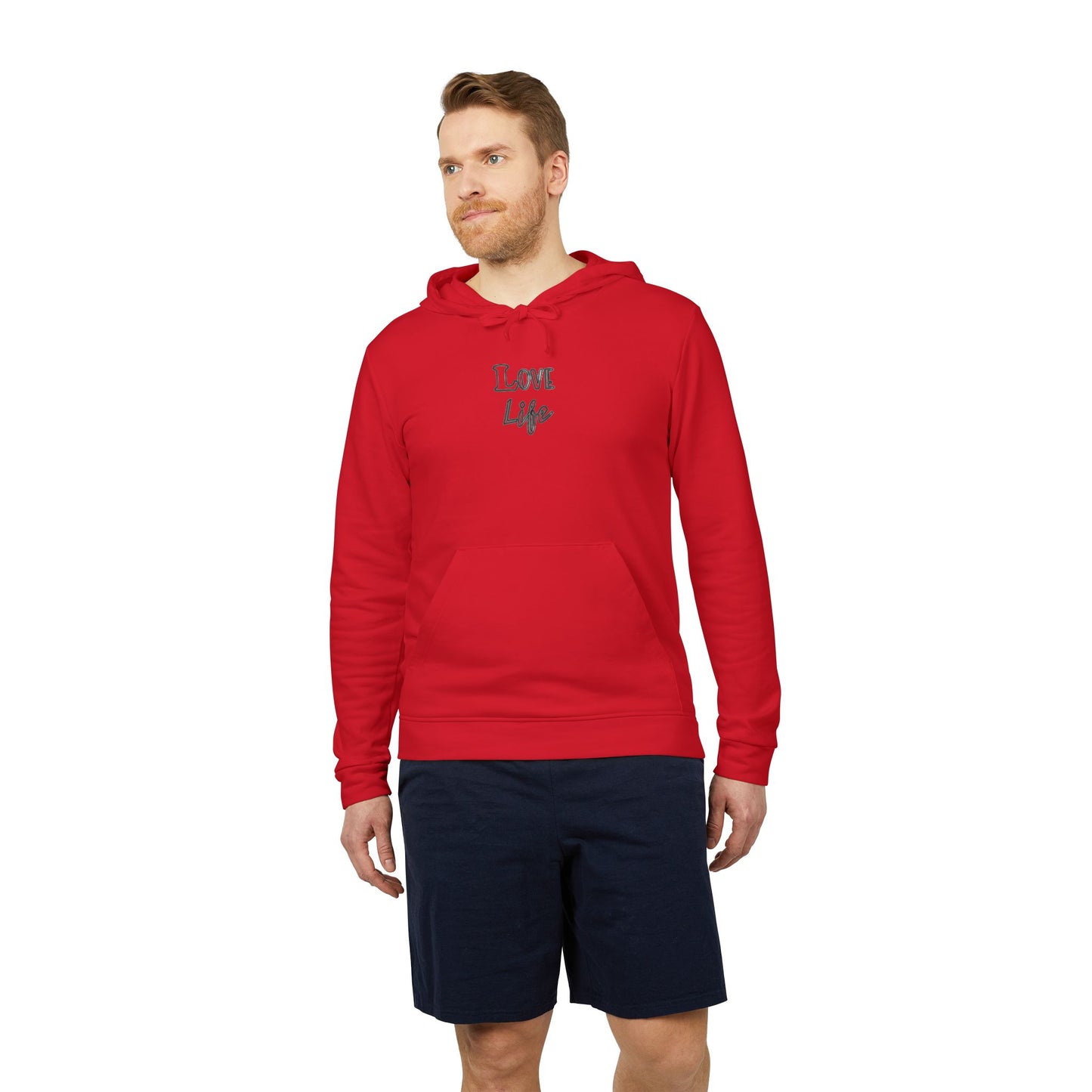 Love Life Plain Adidas Fleece Unisex Sweatshirt Hoodie, Warm Winter Outerwear, Comfy Pullover Jumper, Cozy Sweater Gift