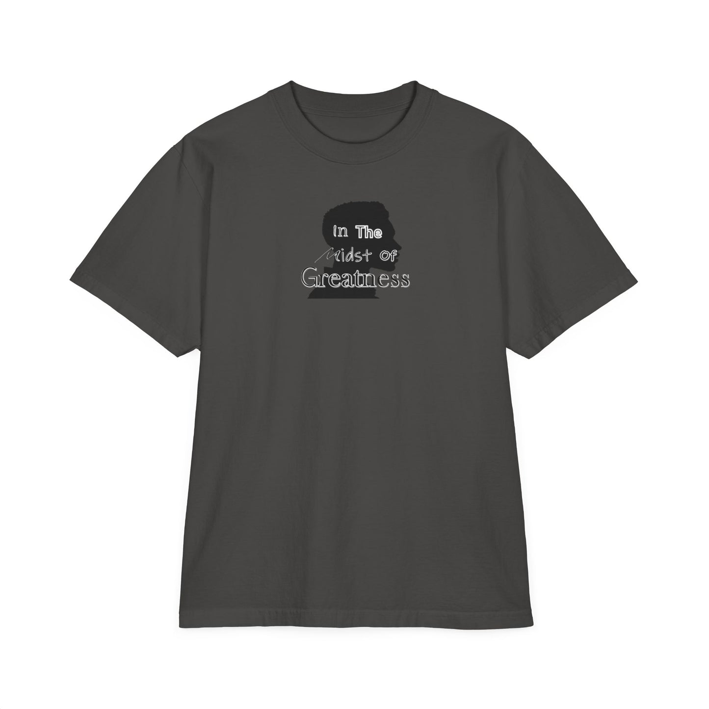 In The Midst Of Greatness Silhouette Tee, Unisex Drop-Shoulder Top, Graphic Shirt, Inspirational Clothing, Vintage Feel Apparel