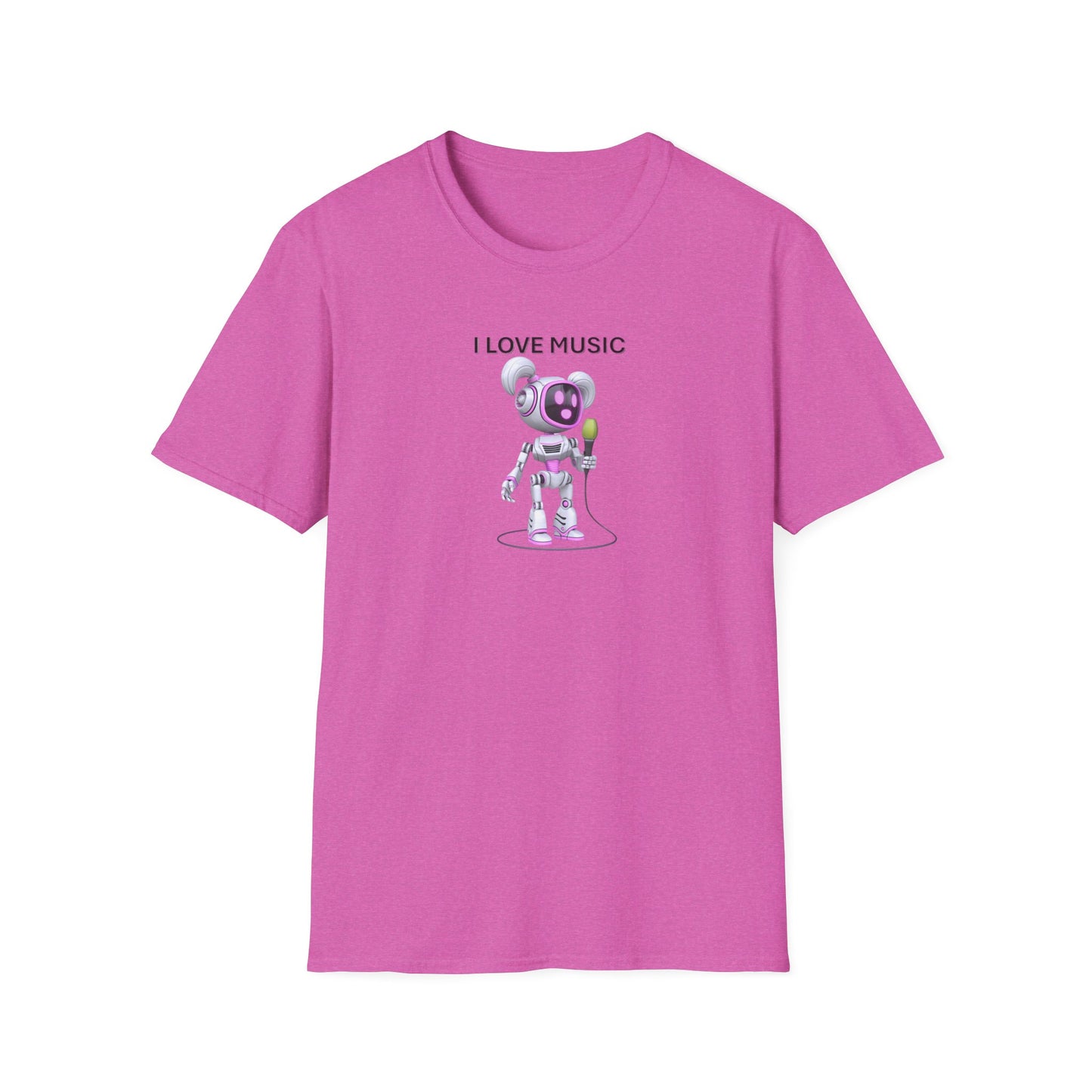 I Love Music Robot Woman - Unisex Soft style T-Shirt