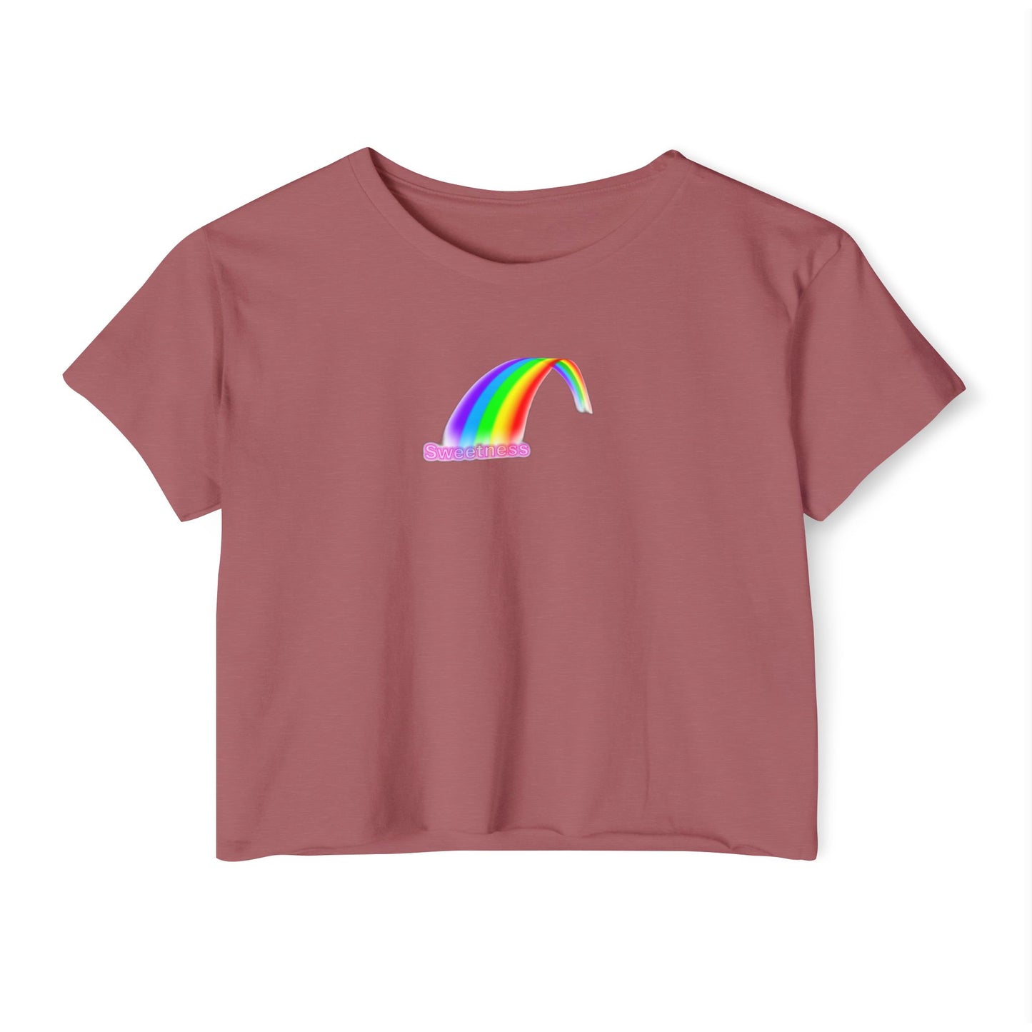 Vibrant Rainbow Women's Festival Crop Top, LGBTQ Pride Shirt, Summer Concert Tee, Boho Chic Clothing, Cute Graphic Top