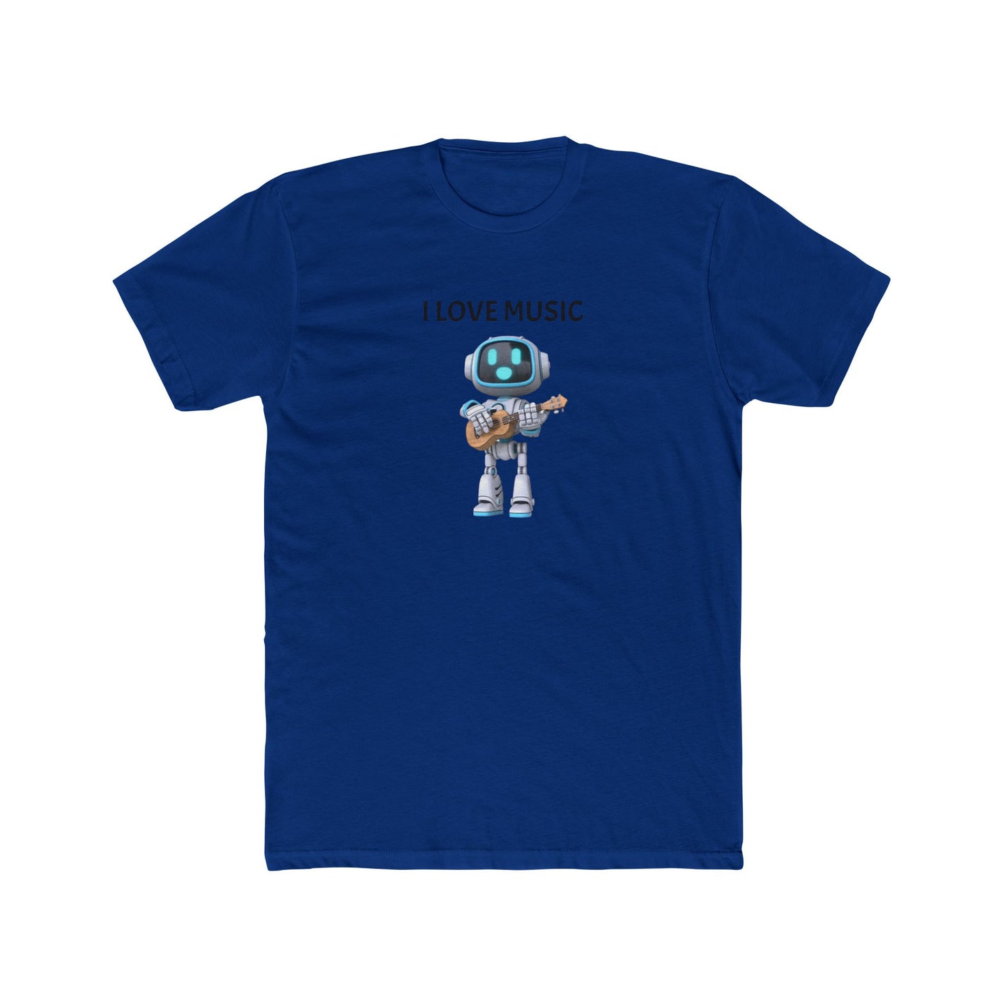 I Love Music Robot Man - Unisex Cotton Crew Tee