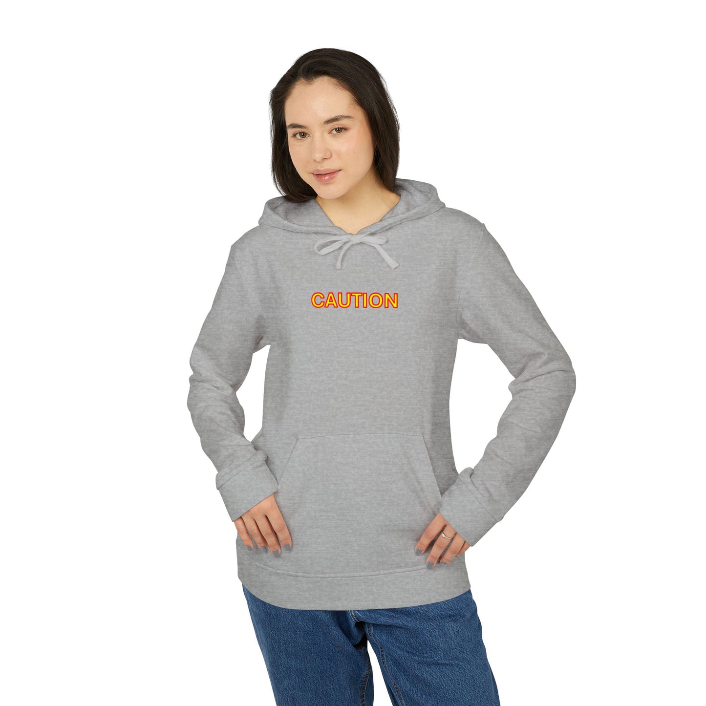 Caution Fleece Unisex Hoodie by Adidas