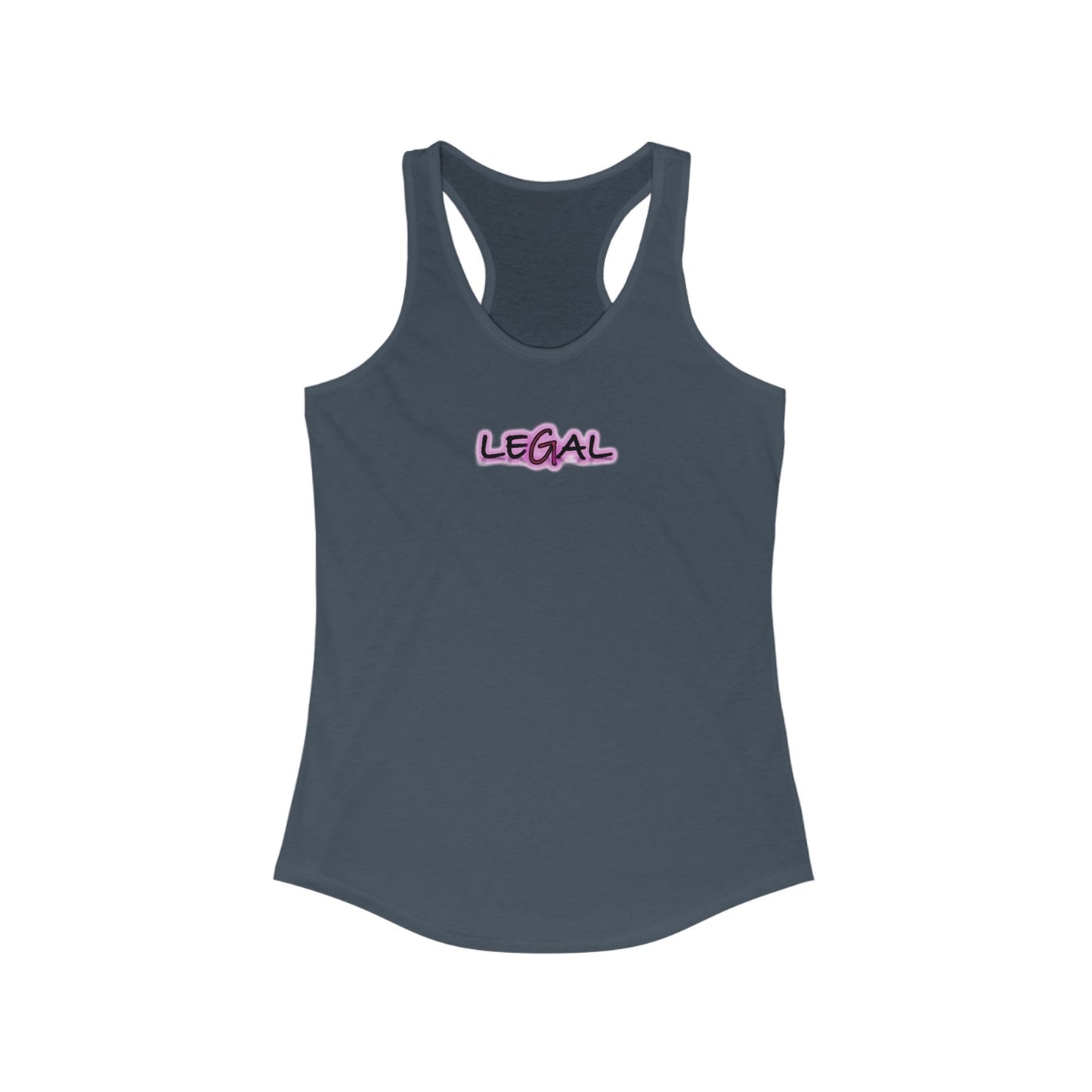 Legal Pink Glow Womans Racerback Tank Top, Gift Idea, Women's Sleeveless Shirt, Law Student Graduation Present, Attorney Tank, Law School