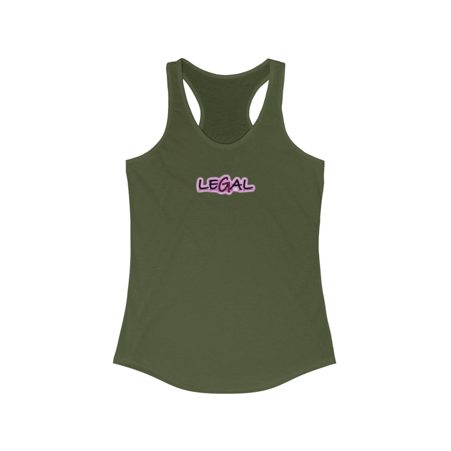 Legal Pink Glow Womans Racerback Tank Top, Gift Idea, Women's Sleeveless Shirt, Law Student Graduation Present, Attorney Tank, Law School