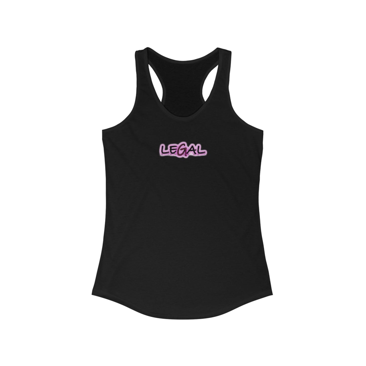 Legal Pink Glow Womans Racerback Tank Top, Gift Idea, Women's Sleeveless Shirt, Law Student Graduation Present, Attorney Tank, Law School