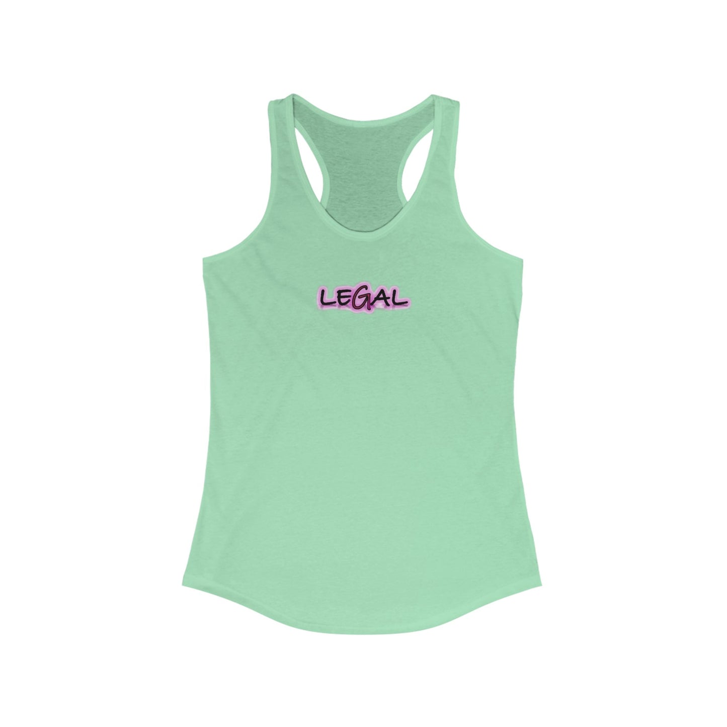 Legal Pink Glow Womans Racerback Tank Top, Gift Idea, Women's Sleeveless Shirt, Law Student Graduation Present, Attorney Tank, Law School
