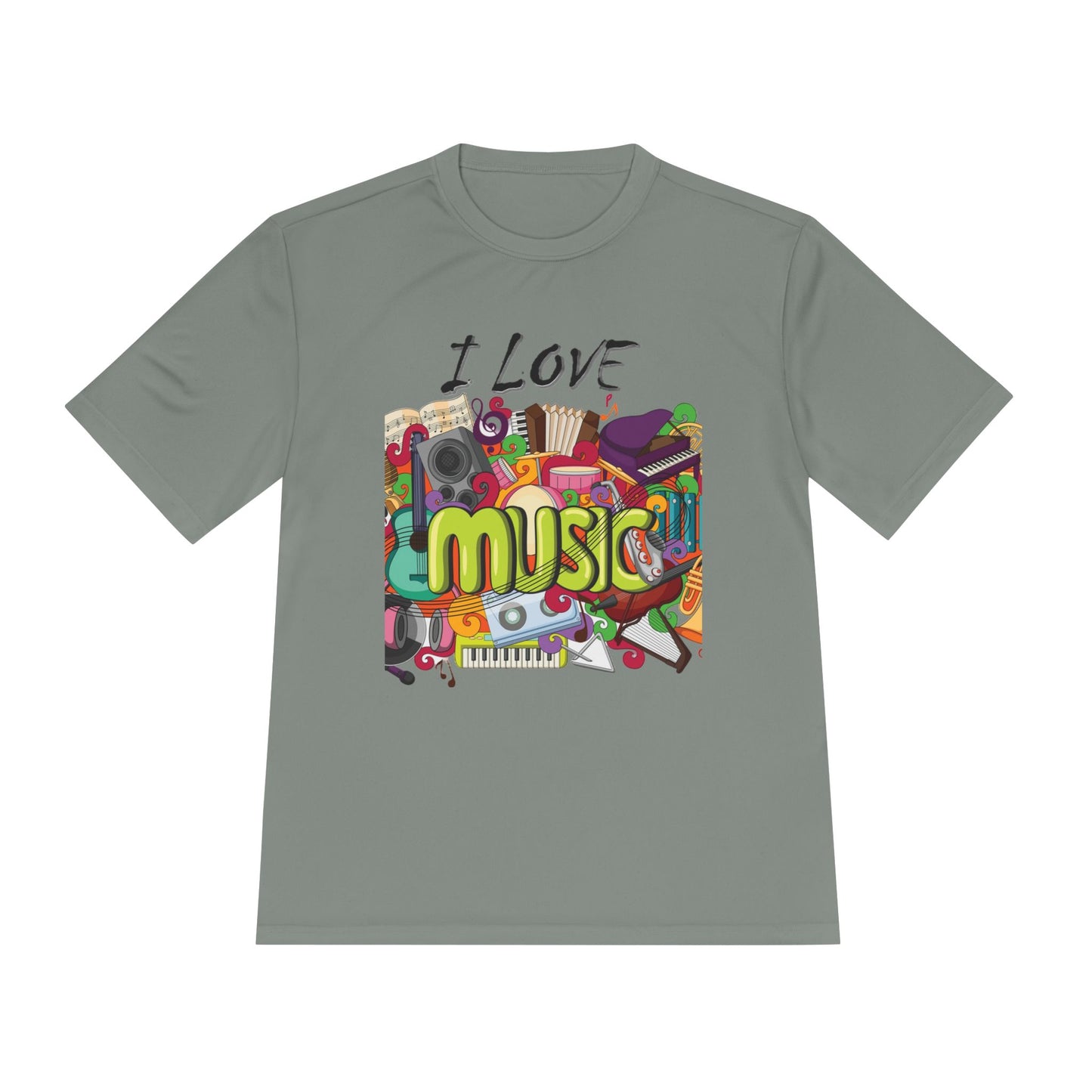 I Love Music- Unisex Moisture Wicking Tee