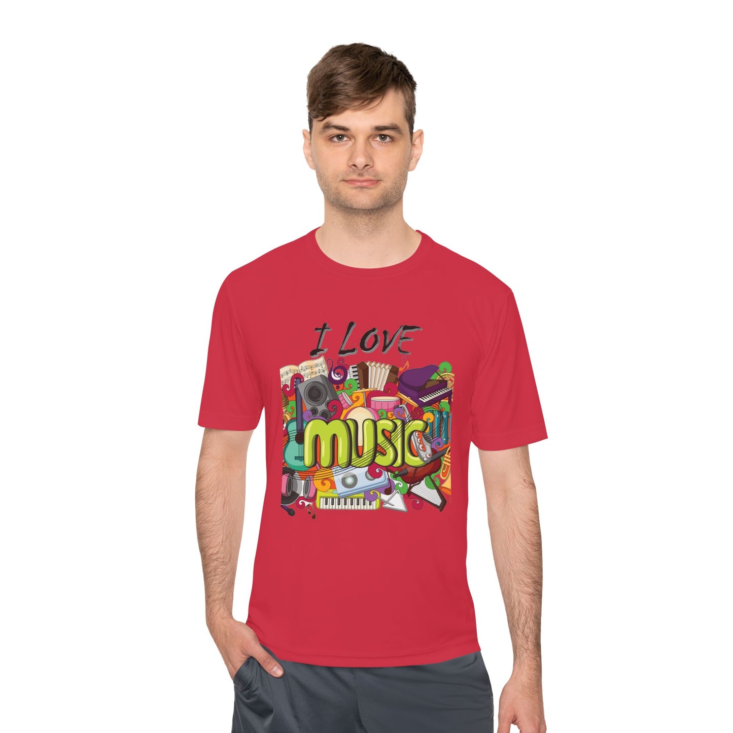 I Love Music- Unisex Moisture Wicking Tee
