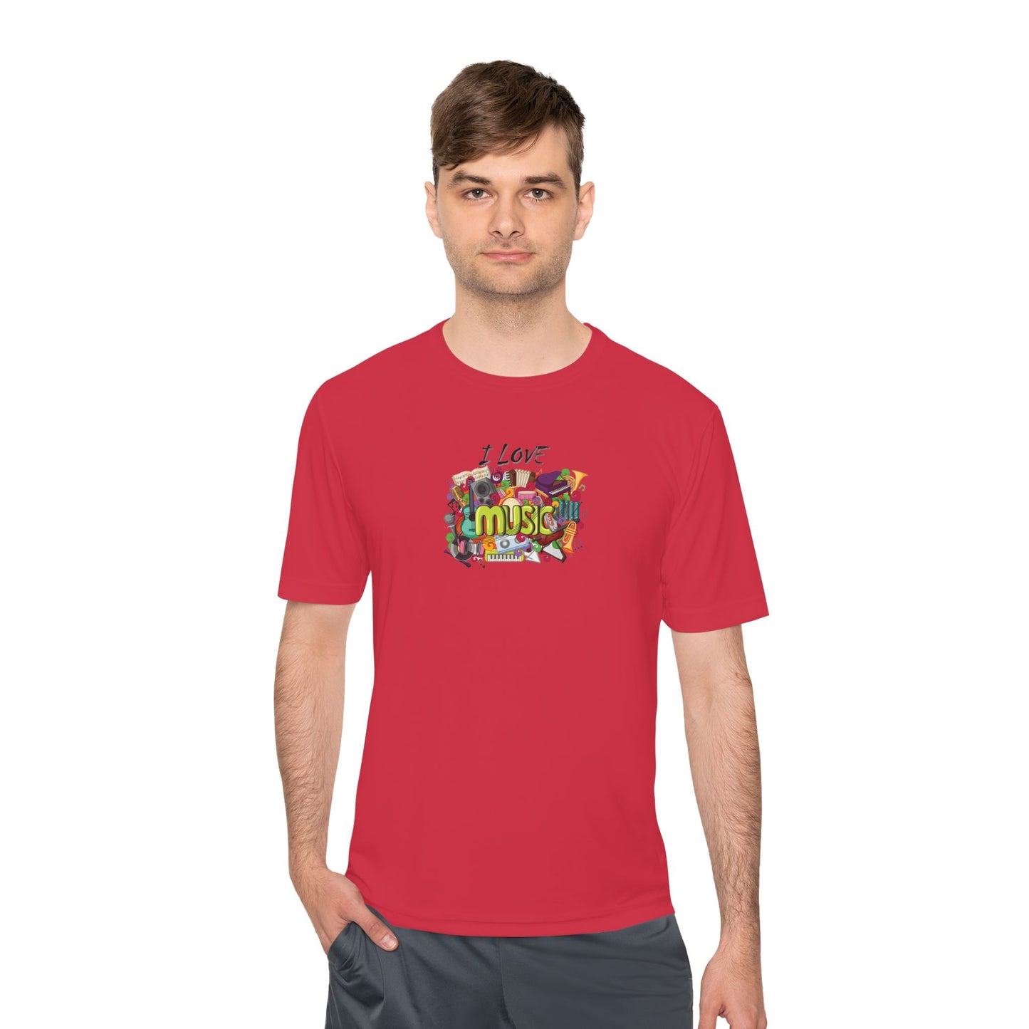 I Love Music - Unisex Moisture Wicking Tee