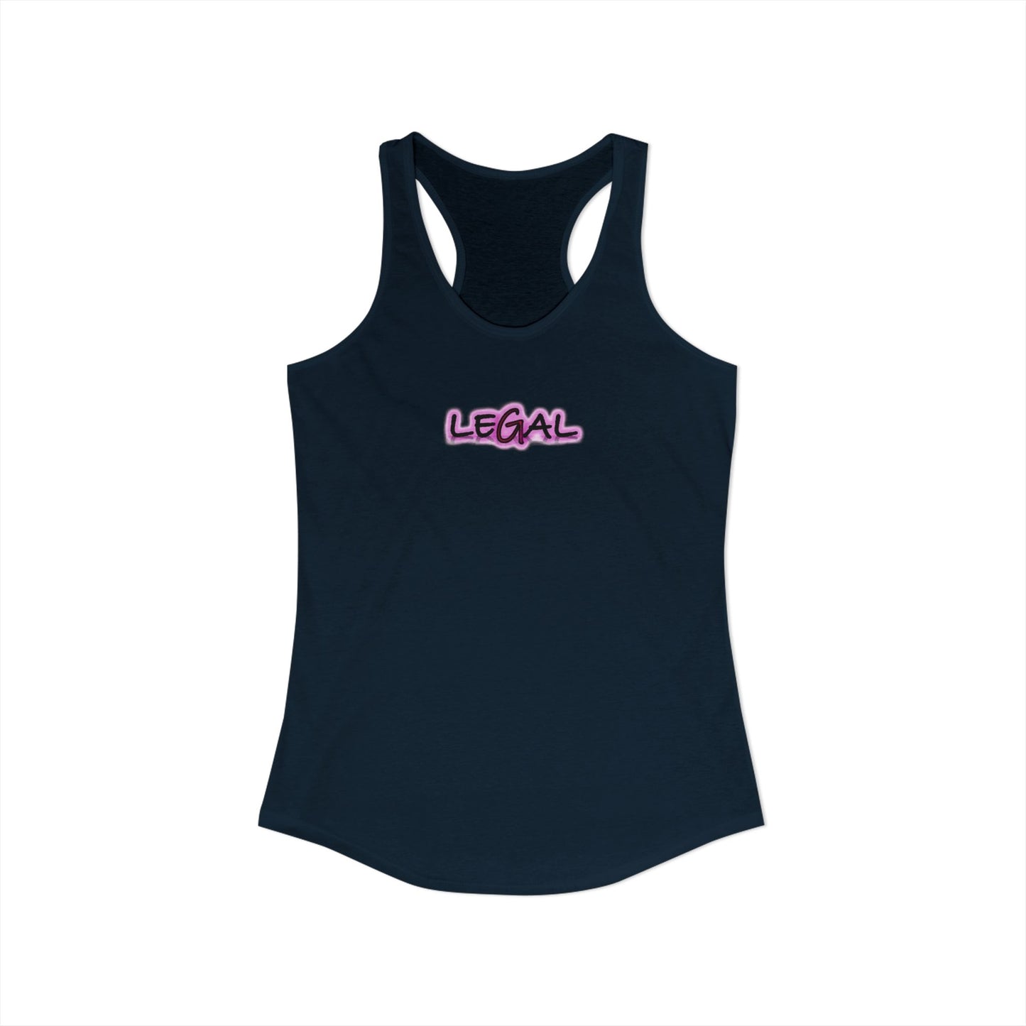 Legal Pink Glow Womans Racerback Tank Top, Gift Idea, Women's Sleeveless Shirt, Law Student Graduation Present, Attorney Tank, Law School