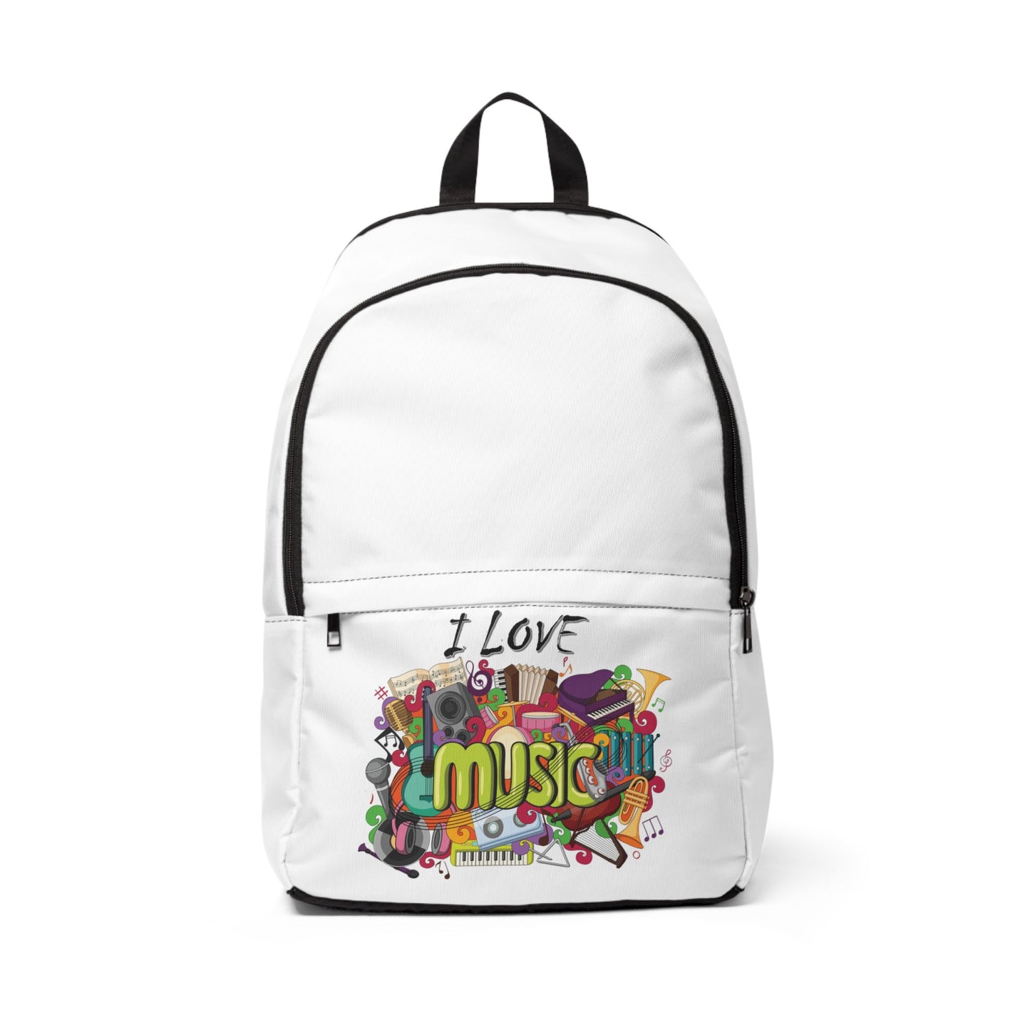 I Love Music - Unisex Fabric Backpack