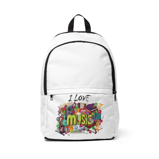 I Love Music - Unisex Fabric Backpack