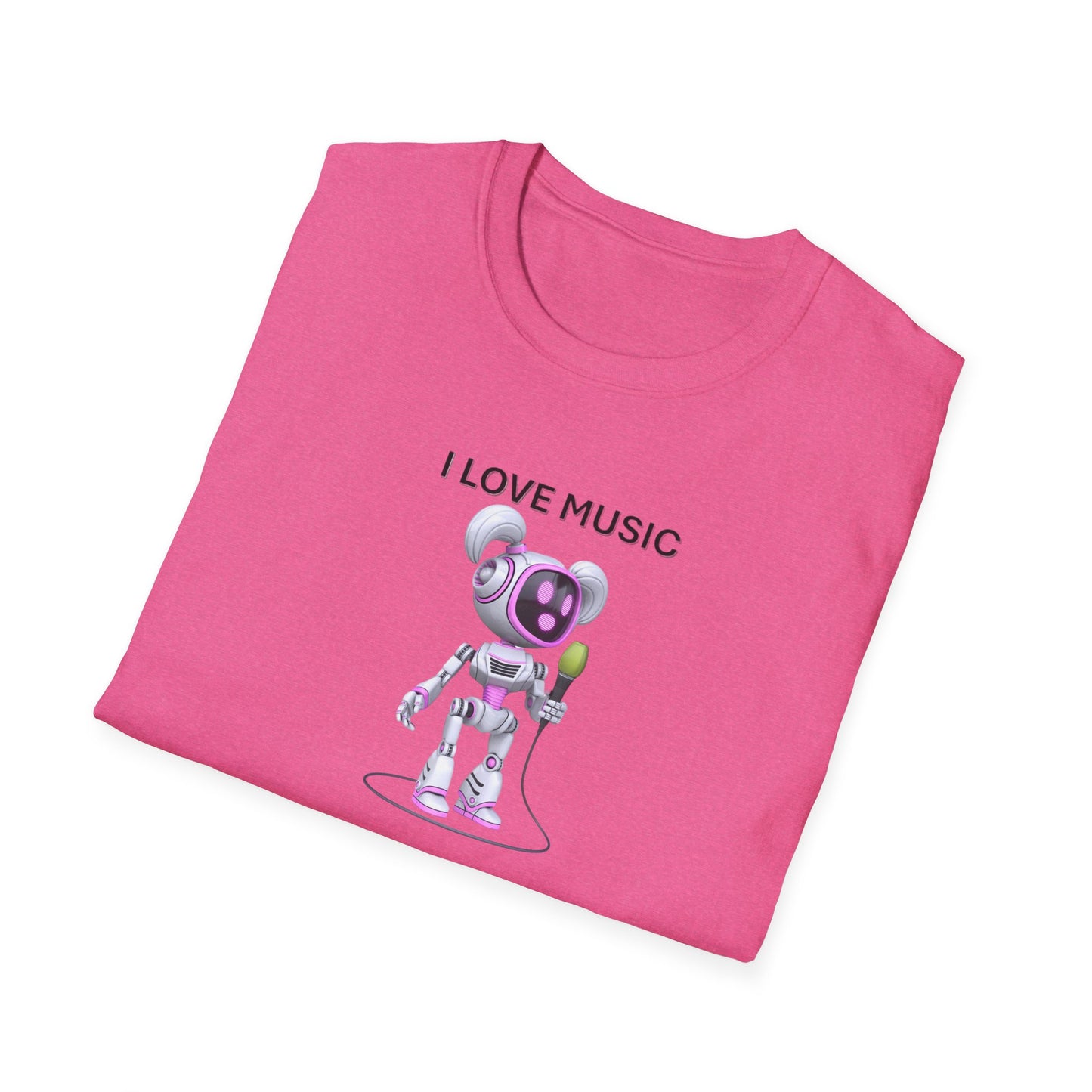 I Love Music Robot Woman - Unisex Soft style T-Shirt