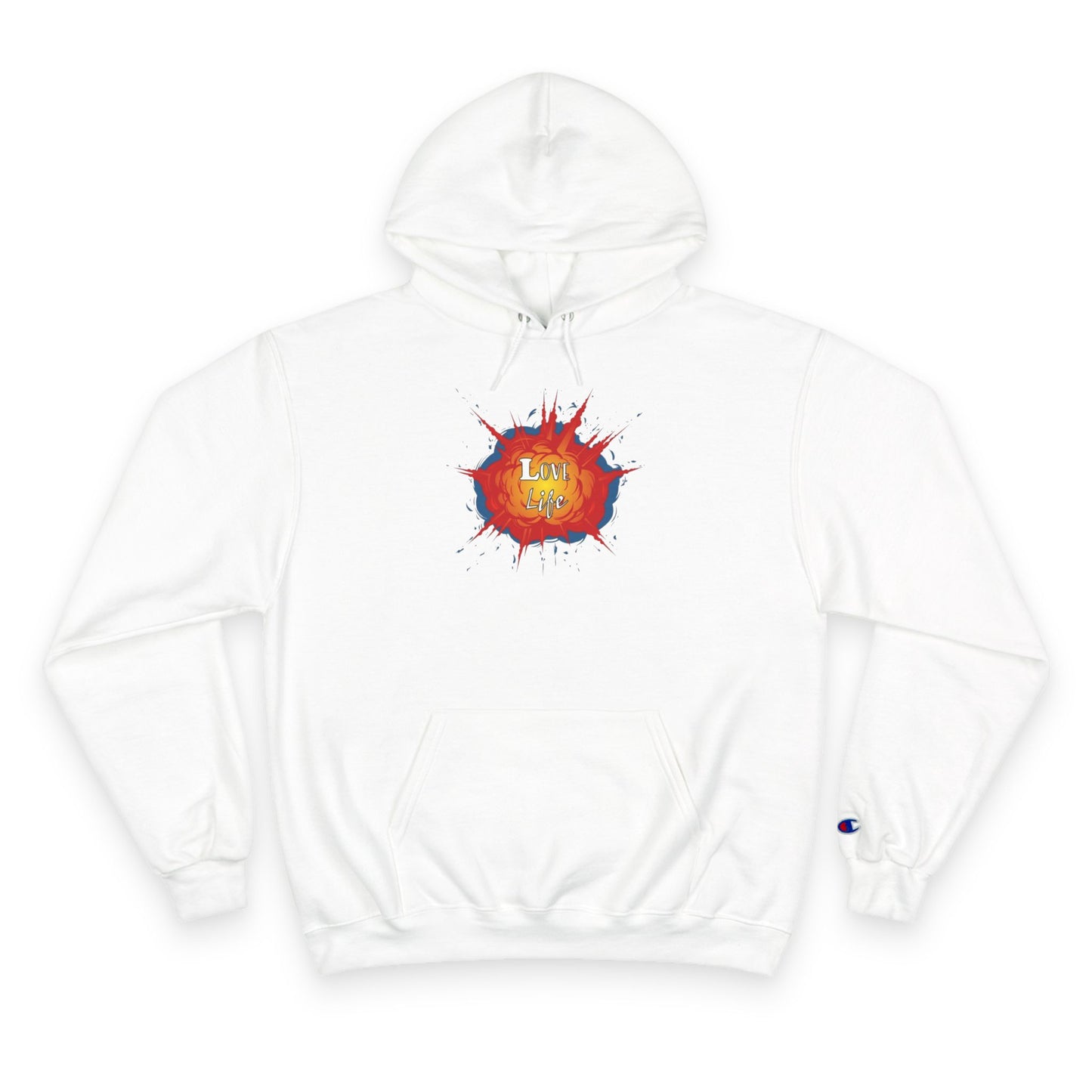 Love Life Explosion Champion Hoodie, Love Life Hoodie, Positive Vibes Sweatshirt, Inspirational Jumper, Motivational Hoodie, Cozy Champion
