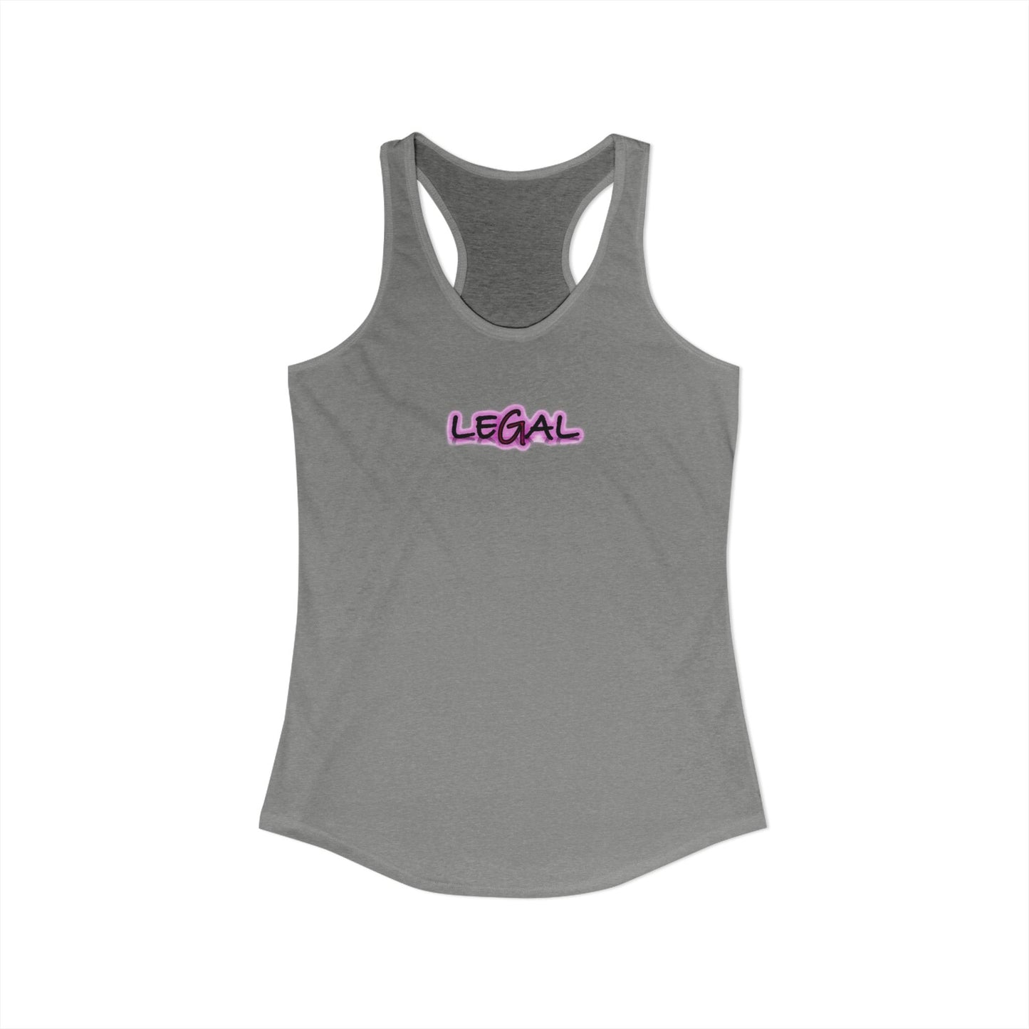 Legal Pink Glow Womans Racerback Tank Top, Gift Idea, Women's Sleeveless Shirt, Law Student Graduation Present, Attorney Tank, Law School
