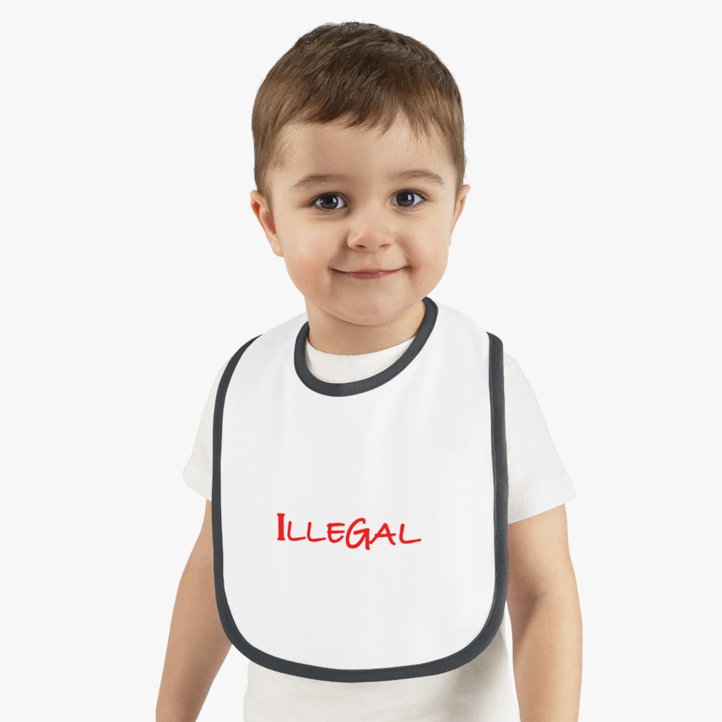 Illegal Baby Bib, Funny Infant Drool Cover, Comical Toddler Mealtime Smock, Humorous Newborn Feeding Accessory, Cute Baby Shower Gift,
