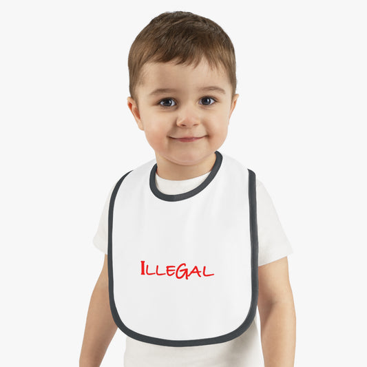 Illegal Baby Bib, Funny Infant Drool Cover, Comical Toddler Mealtime Smock, Humorous Newborn Feeding Accessory, Cute Baby Shower Gift,