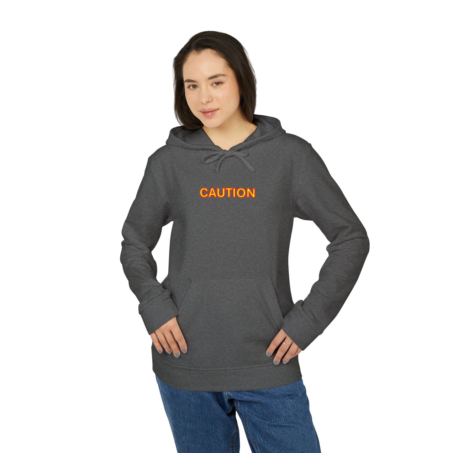 Caution Fleece Unisex Hoodie by Adidas