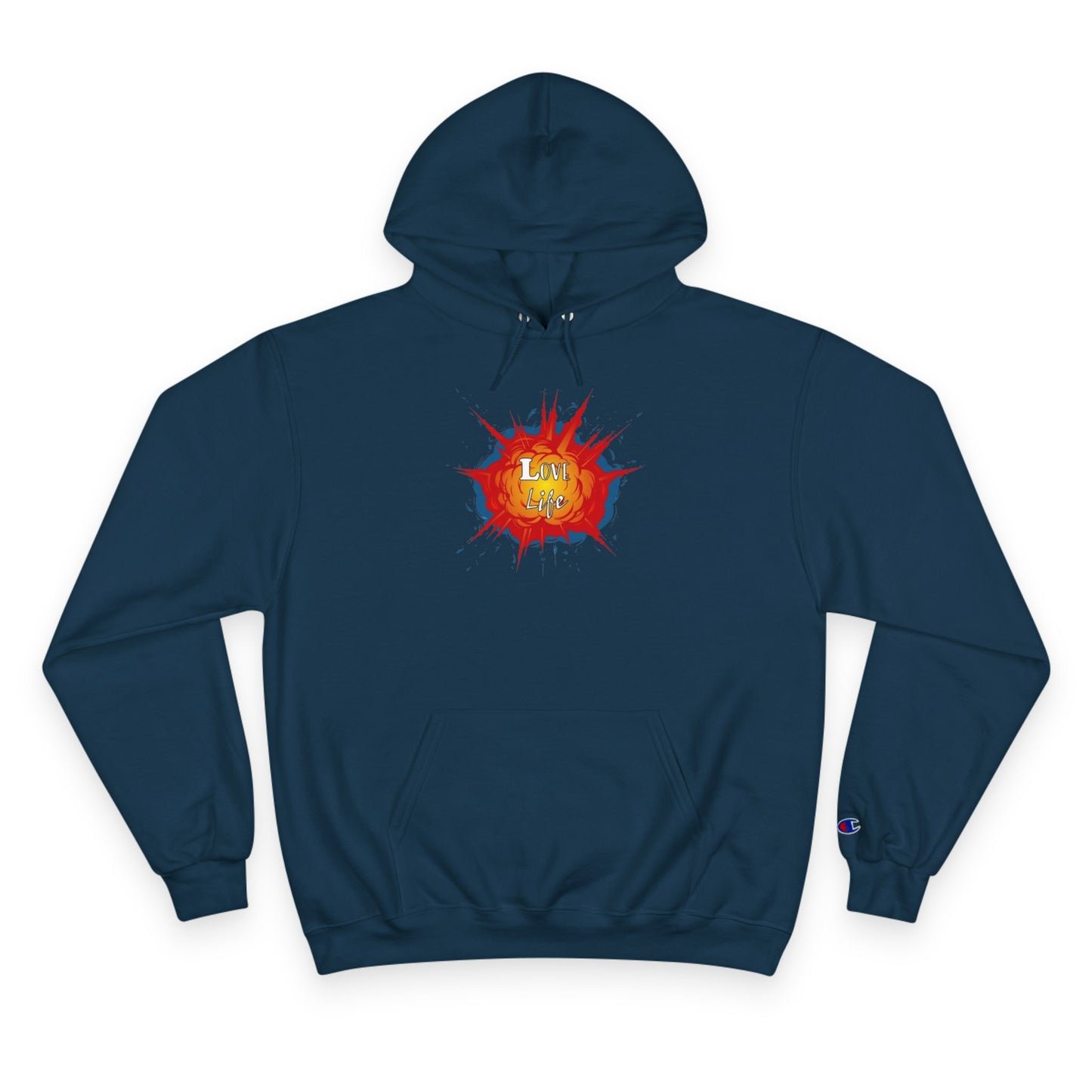 Love Life Explosion Champion Hoodie, Love Life Hoodie, Positive Vibes Sweatshirt, Inspirational Jumper, Motivational Hoodie, Cozy Champion
