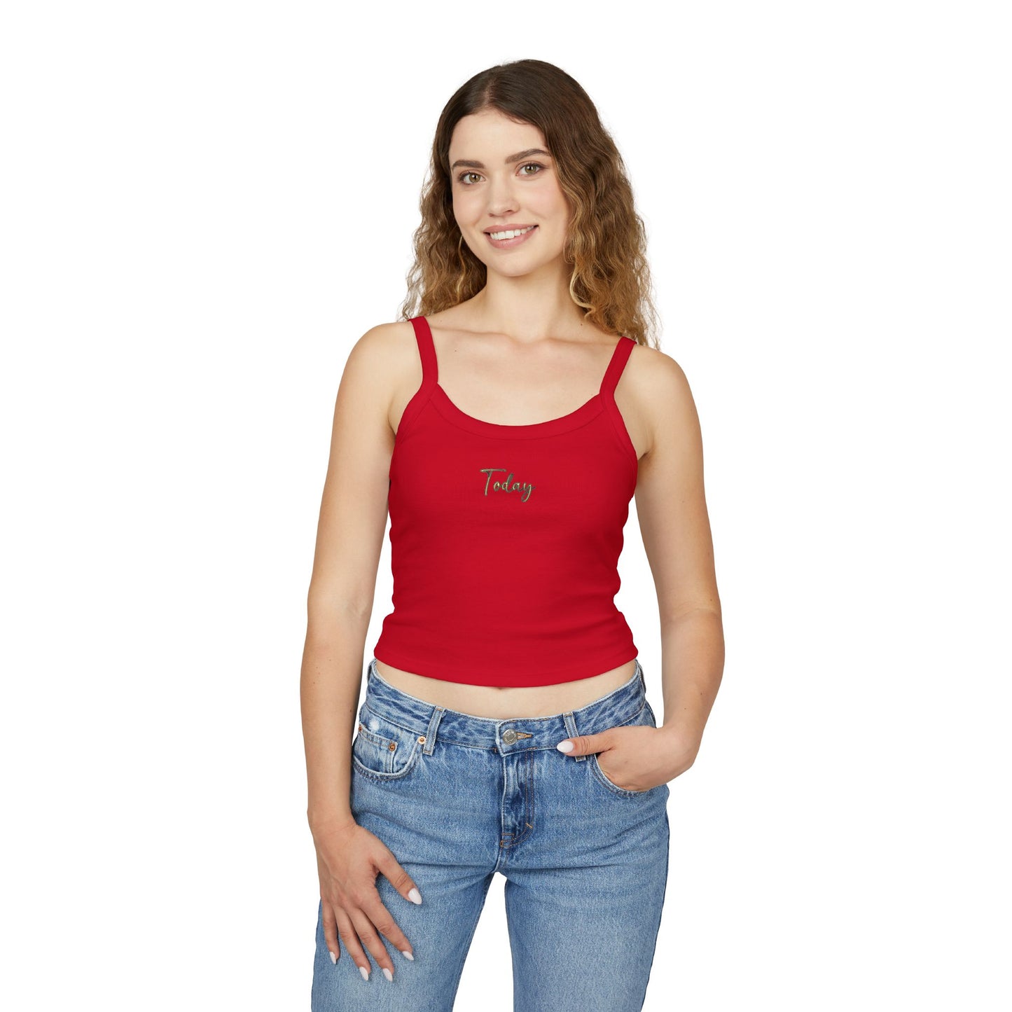 Today Women's Spaghetti Strap Tank Top, Casual Summer Top, Vacation Essential, Gym Wear, Layering Piece, Gift for Her