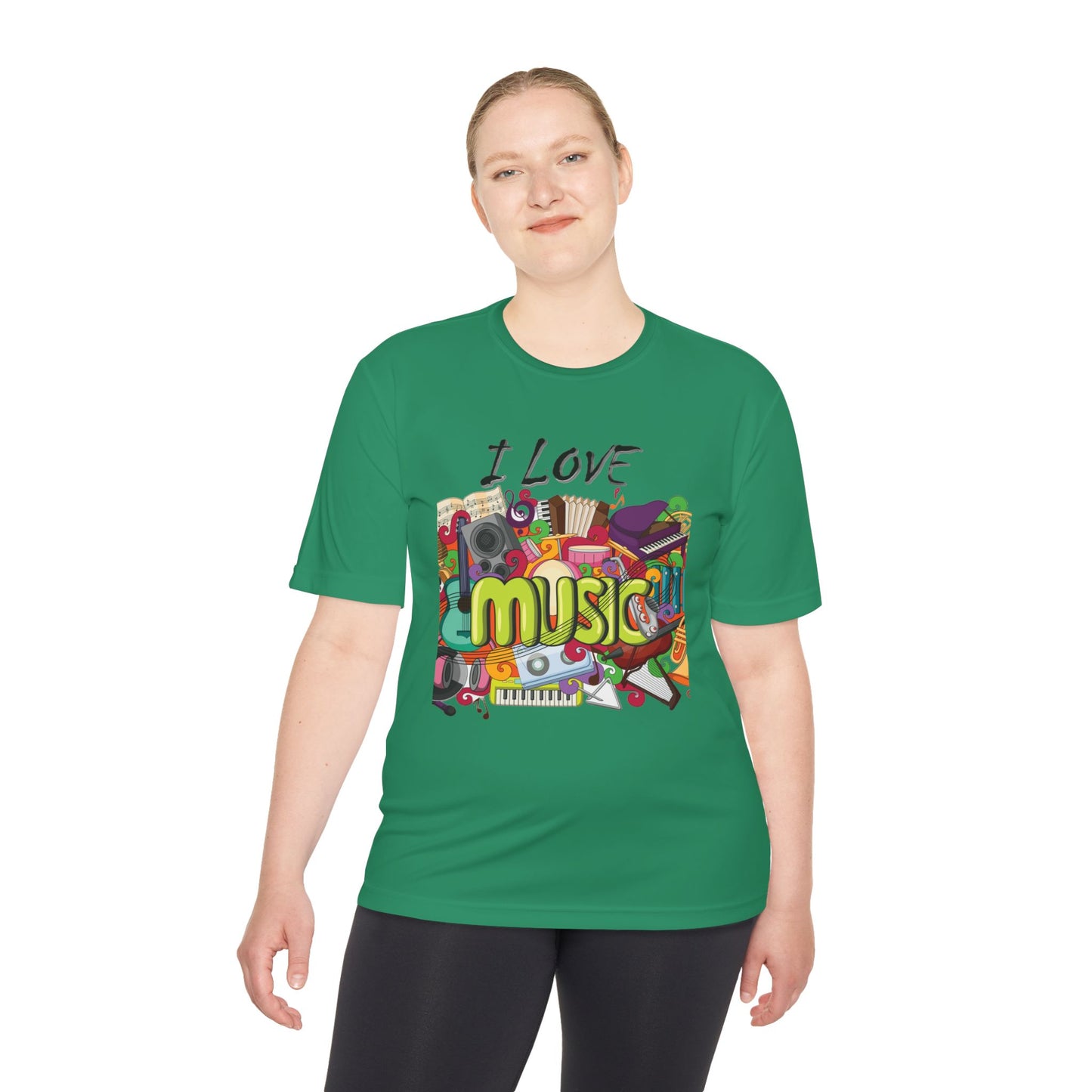 I Love Music- Unisex Moisture Wicking Tee