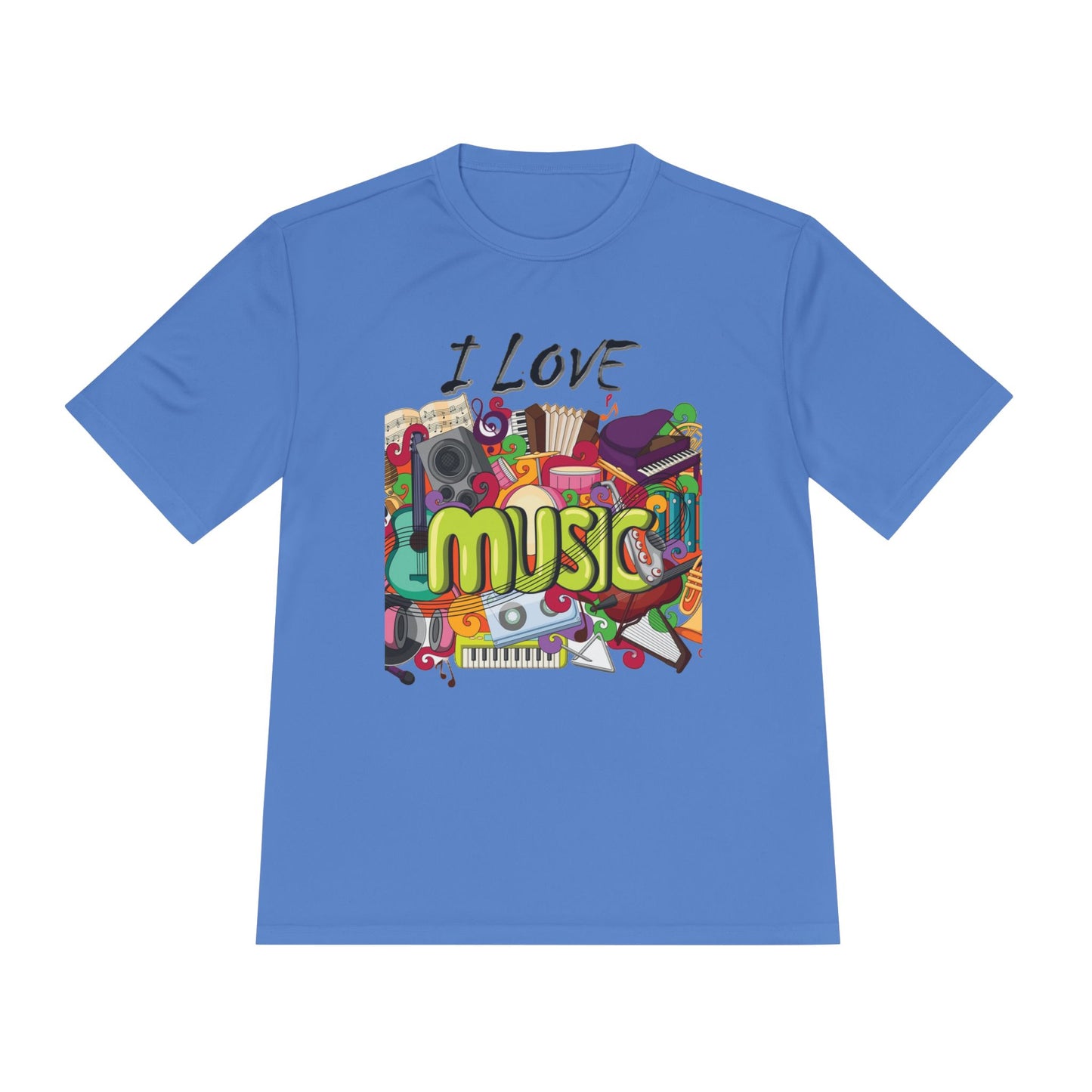 I Love Music- Unisex Moisture Wicking Tee
