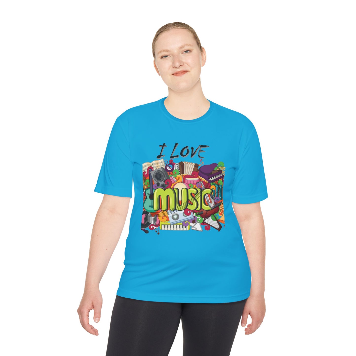 I Love Music- Unisex Moisture Wicking Tee