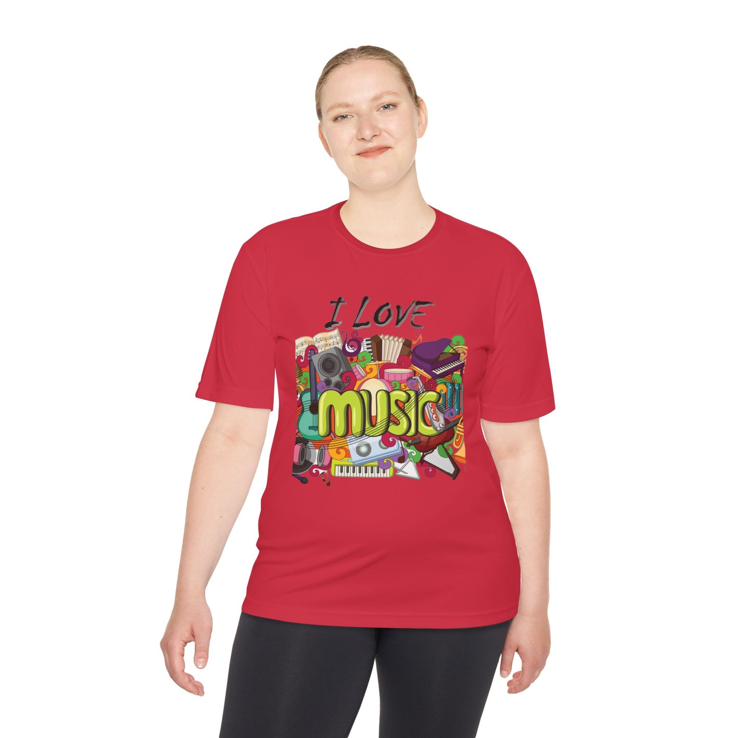I Love Music- Unisex Moisture Wicking Tee