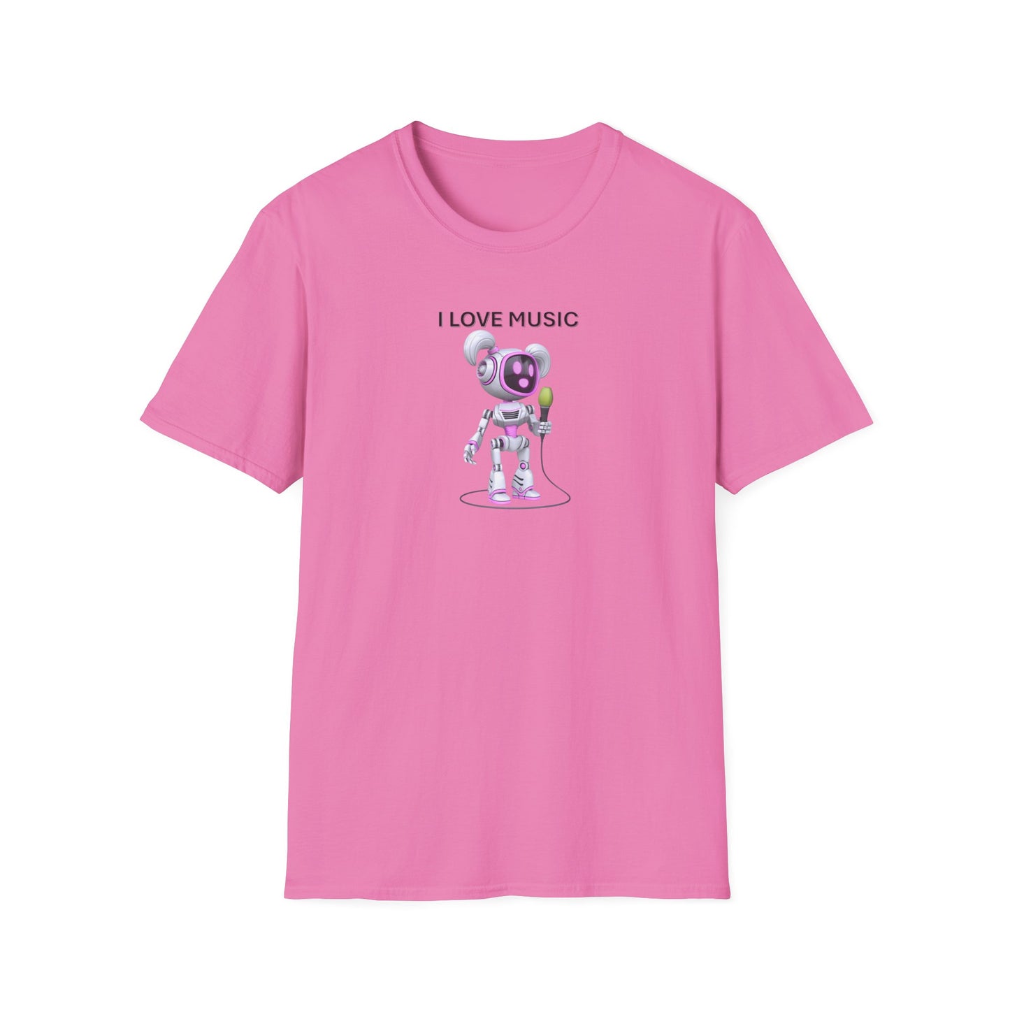 I Love Music Robot Woman - Unisex Soft style T-Shirt