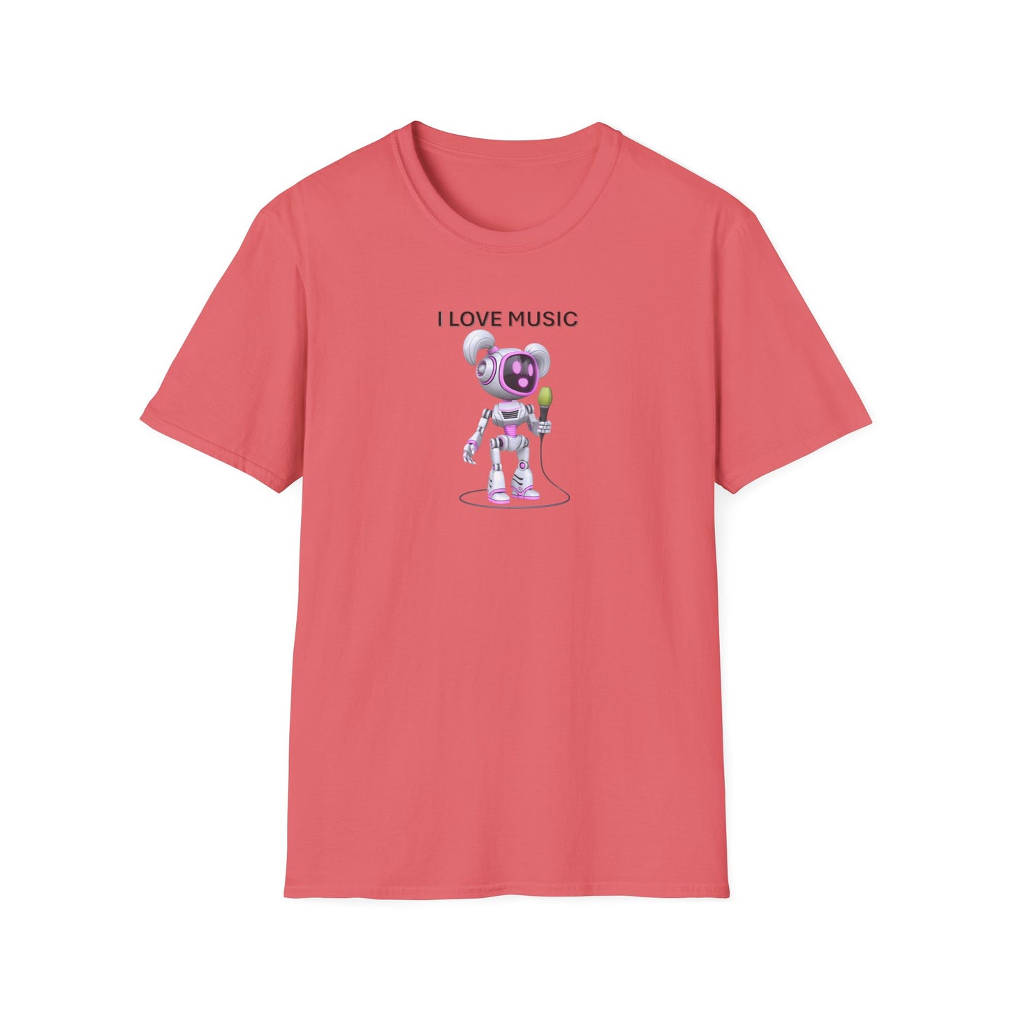 I Love Music Robot Woman - Unisex Soft style T-Shirt