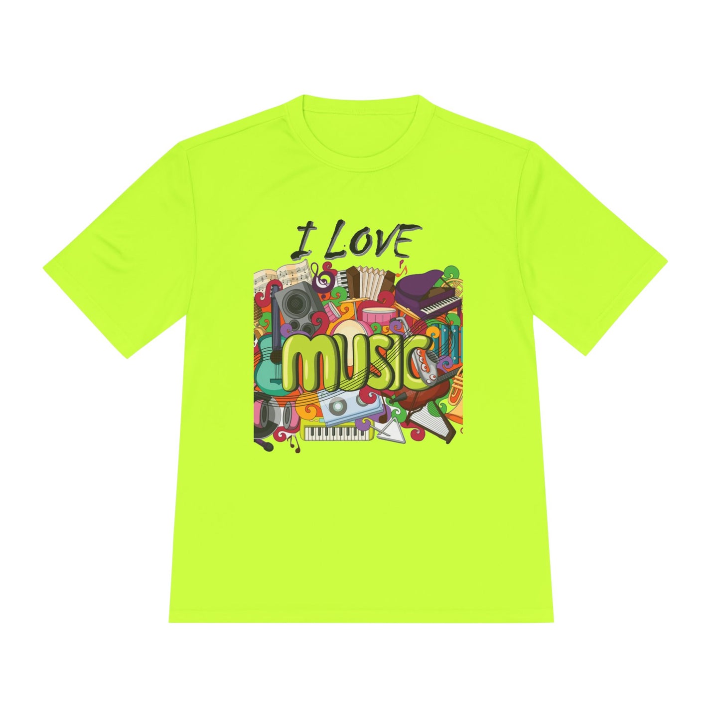 I Love Music- Unisex Moisture Wicking Tee