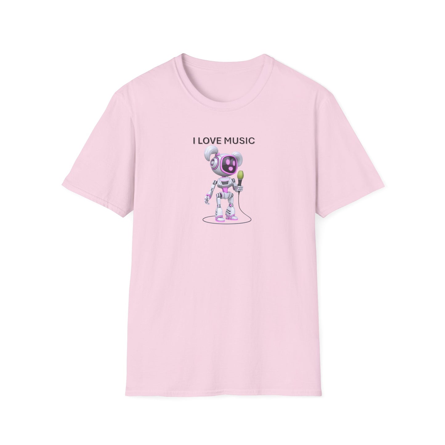 I Love Music Robot Woman - Unisex Soft style T-Shirt